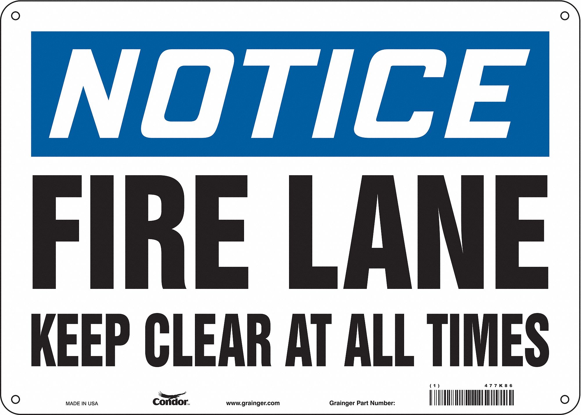 Safety Sign: Aluminum, Mounting Holes Sign Mounting, 10 in x 14 in Nominal Sign Size, 0.032 in Thick
