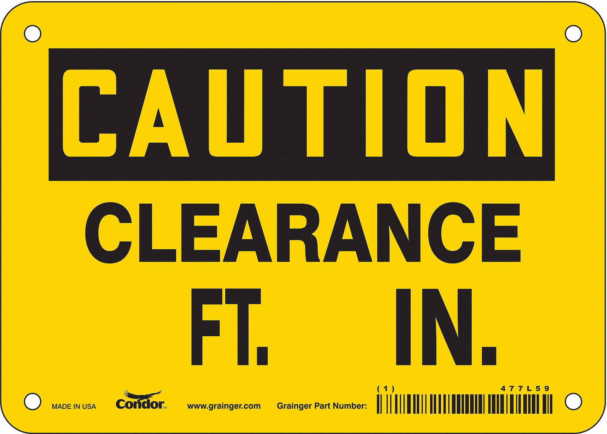 Safety Sign: Vinyl, Adhesive Sign Mounting, 5 in x 7 in Nominal Sign Size, Not Retroreflective