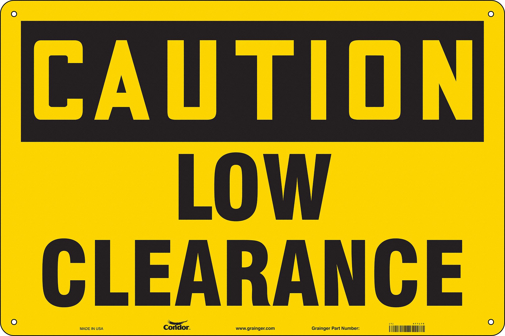 Safety Sign, 24 in x 36 in, Polyethylene