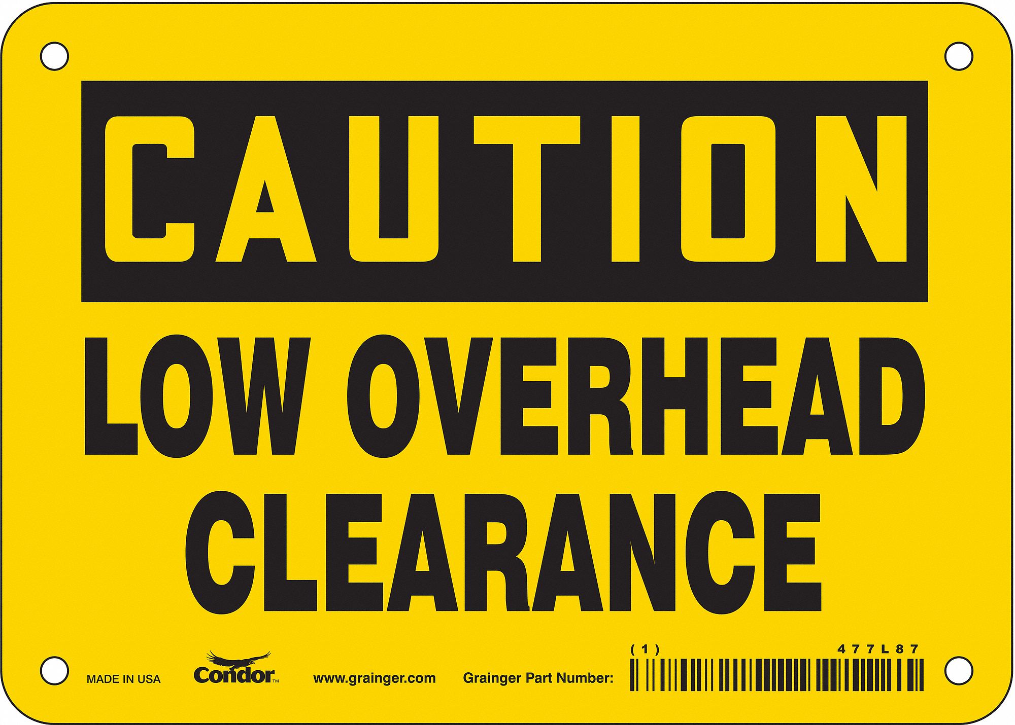 Safety Sign: Vinyl, Adhesive Sign Mounting, 5 in x 7 in Nominal Sign Size, Not Retroreflective