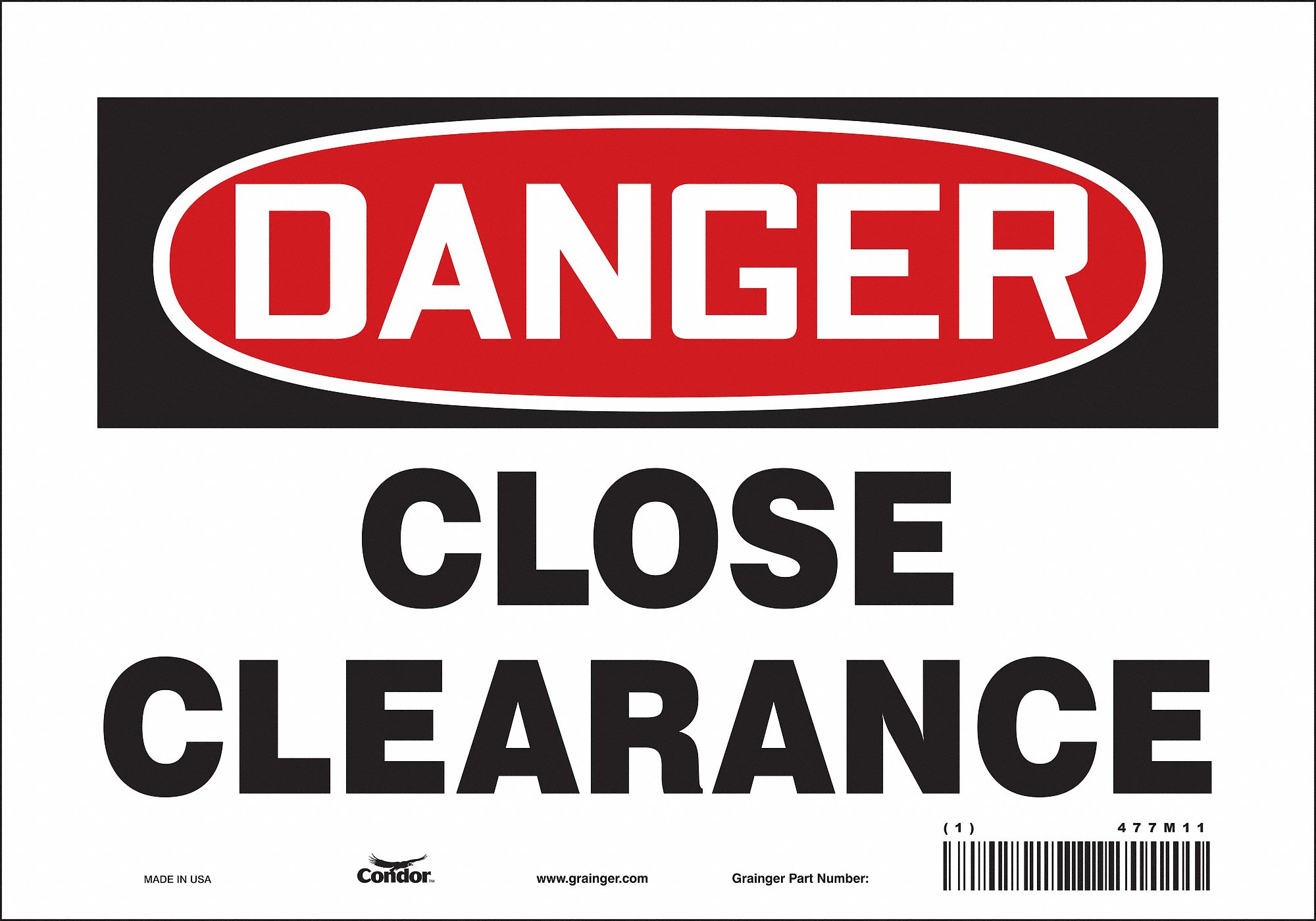 Safety Sign: Vinyl, Adhesive Sign Mounting, 7 in x 10 in Nominal Sign Size, Not Retroreflective