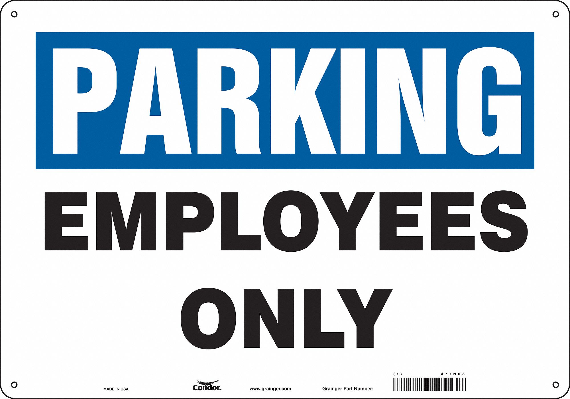 Employee Parking Sign, 14" x 20"