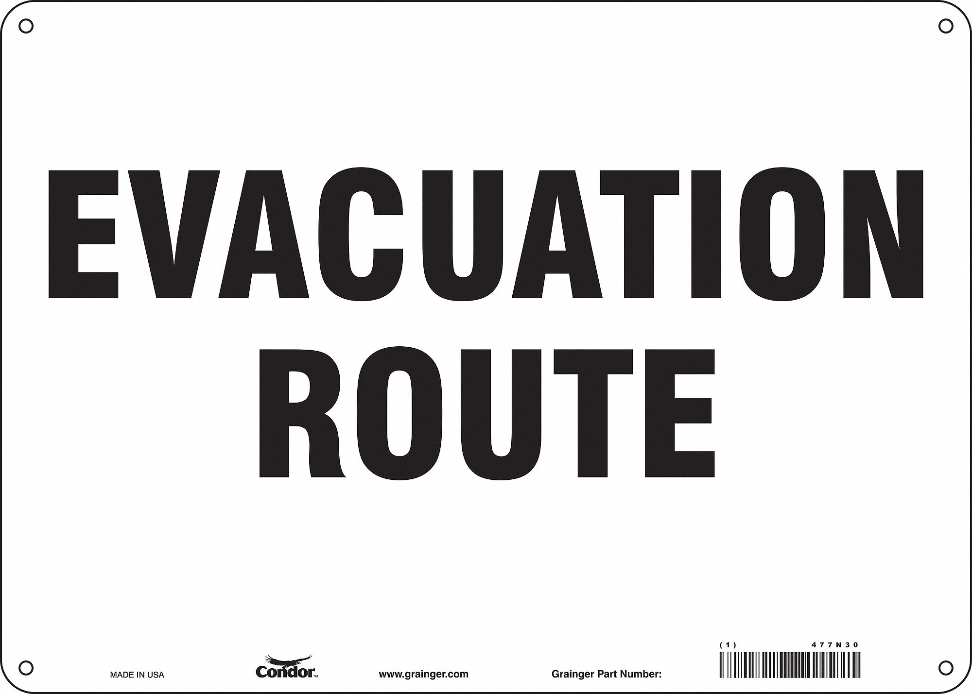 Safety Sign: Aluminum, Mounting Holes Sign Mounting, 10 in x 14 in Nominal Sign Size, 0.032 in Thick