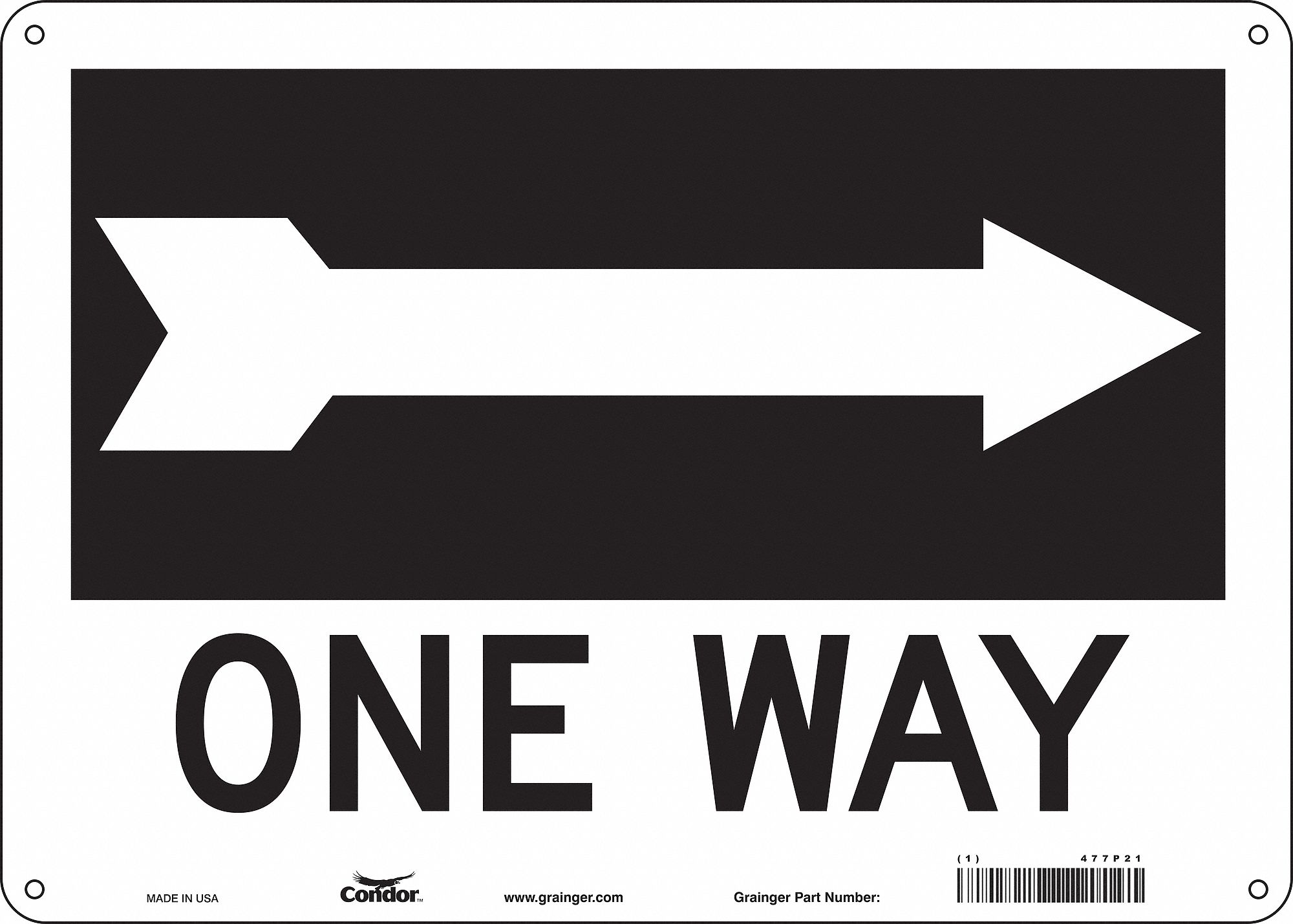 Safety Sign: Aluminum, Mounting Holes Sign Mounting, 10 in x 14 in Nominal Sign Size, 0.032 in Thick