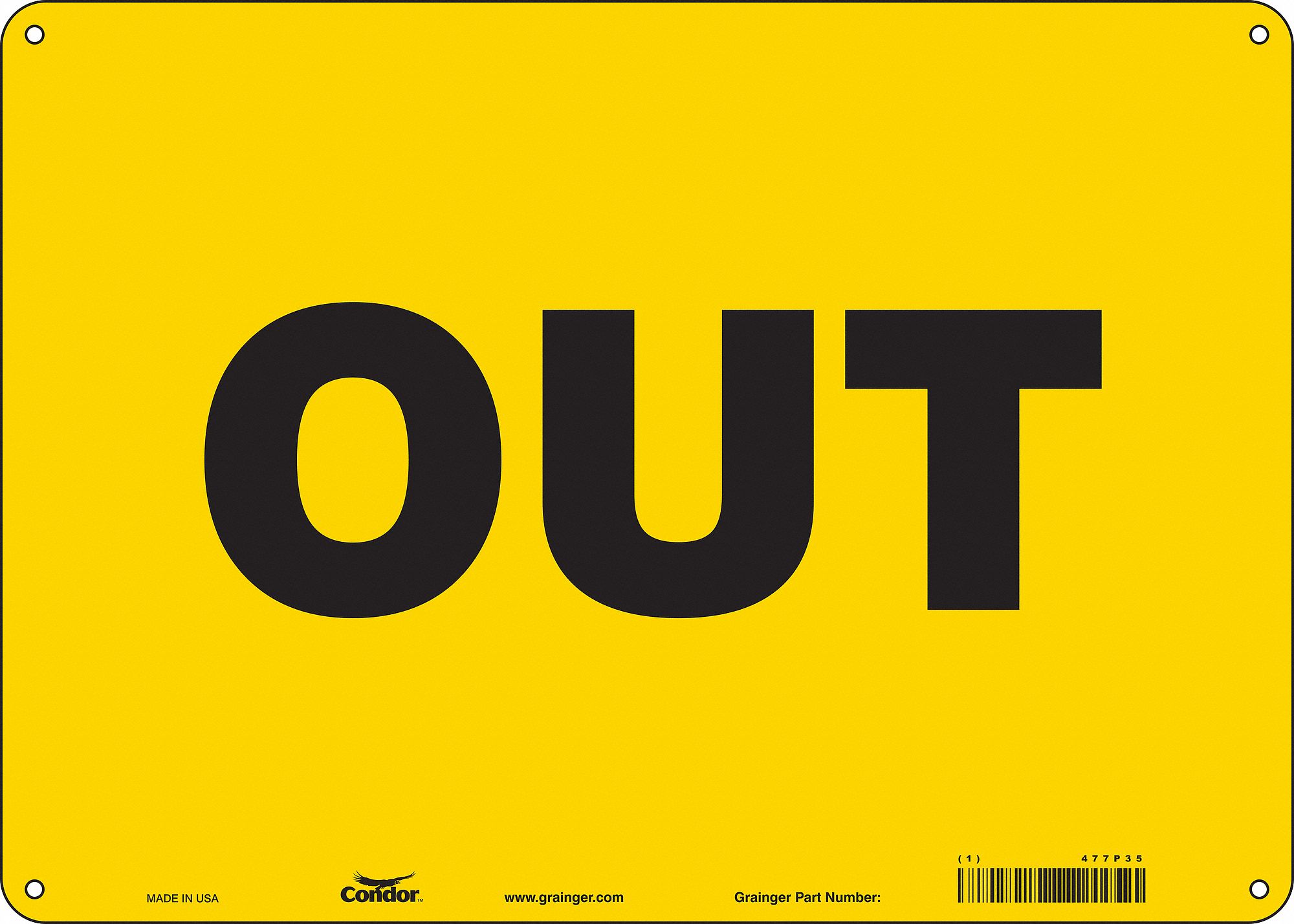 Safety Sign: Aluminum, Mounting Holes Sign Mounting, 10 in x 14 in Nominal Sign Size, 0.032 in Thick