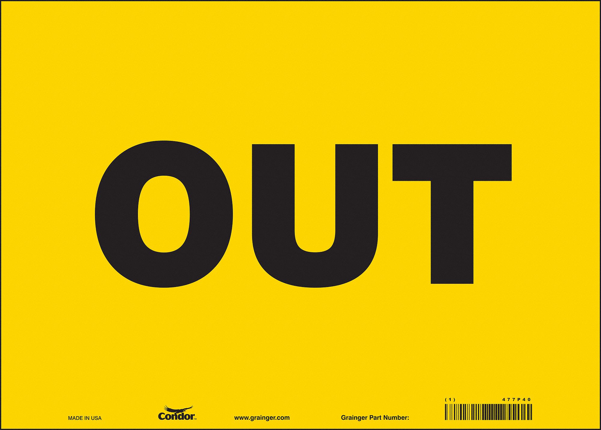 Safety Sign: Vinyl, Adhesive Sign Mounting, 10 in x 14 in Nominal Sign Size, Not Retroreflective