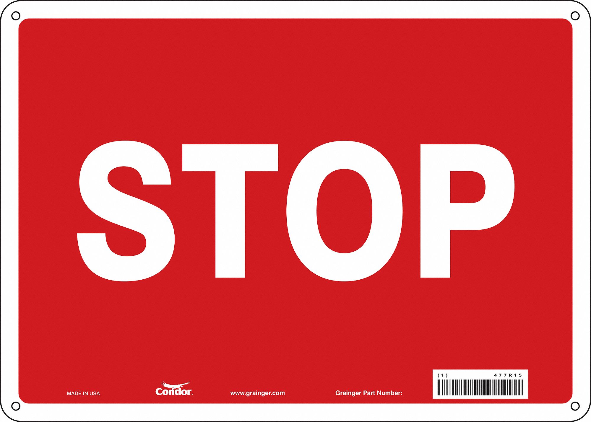 Traffic Sign, 14"W, 10" H, 0.032" Thickness
