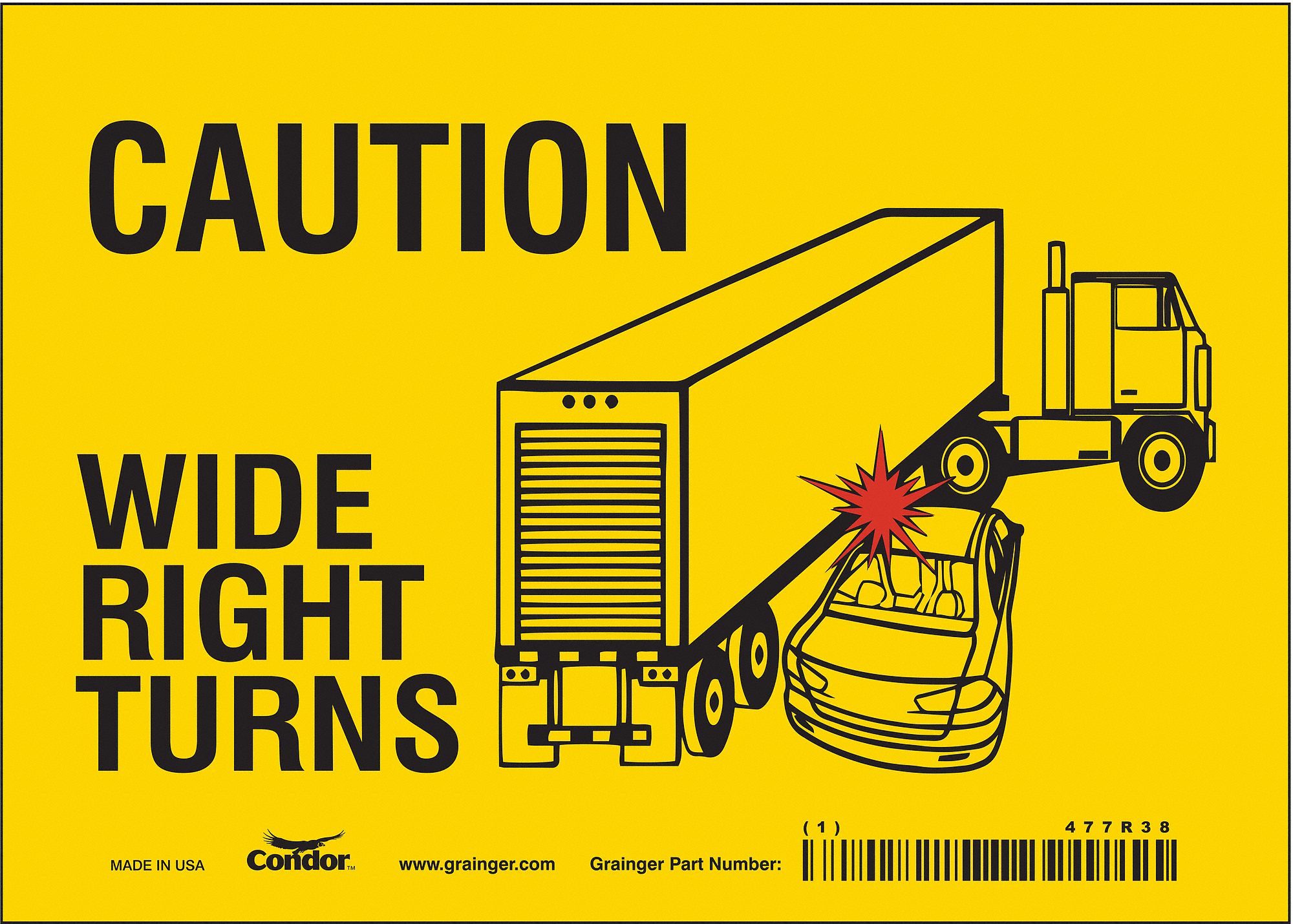 Safety Sign: Vinyl, Adhesive Sign Mounting, 5 in x 7 in Nominal Sign Size, Not Retroreflective