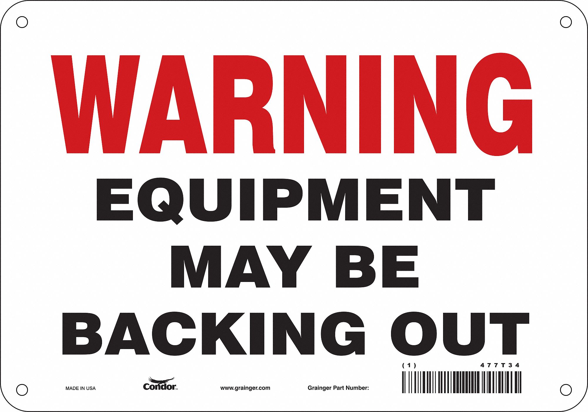 Safety Sign: Aluminum, Mounting Holes Sign Mounting, 7 in x 10 in Nominal Sign Size, 0.032 in Thick