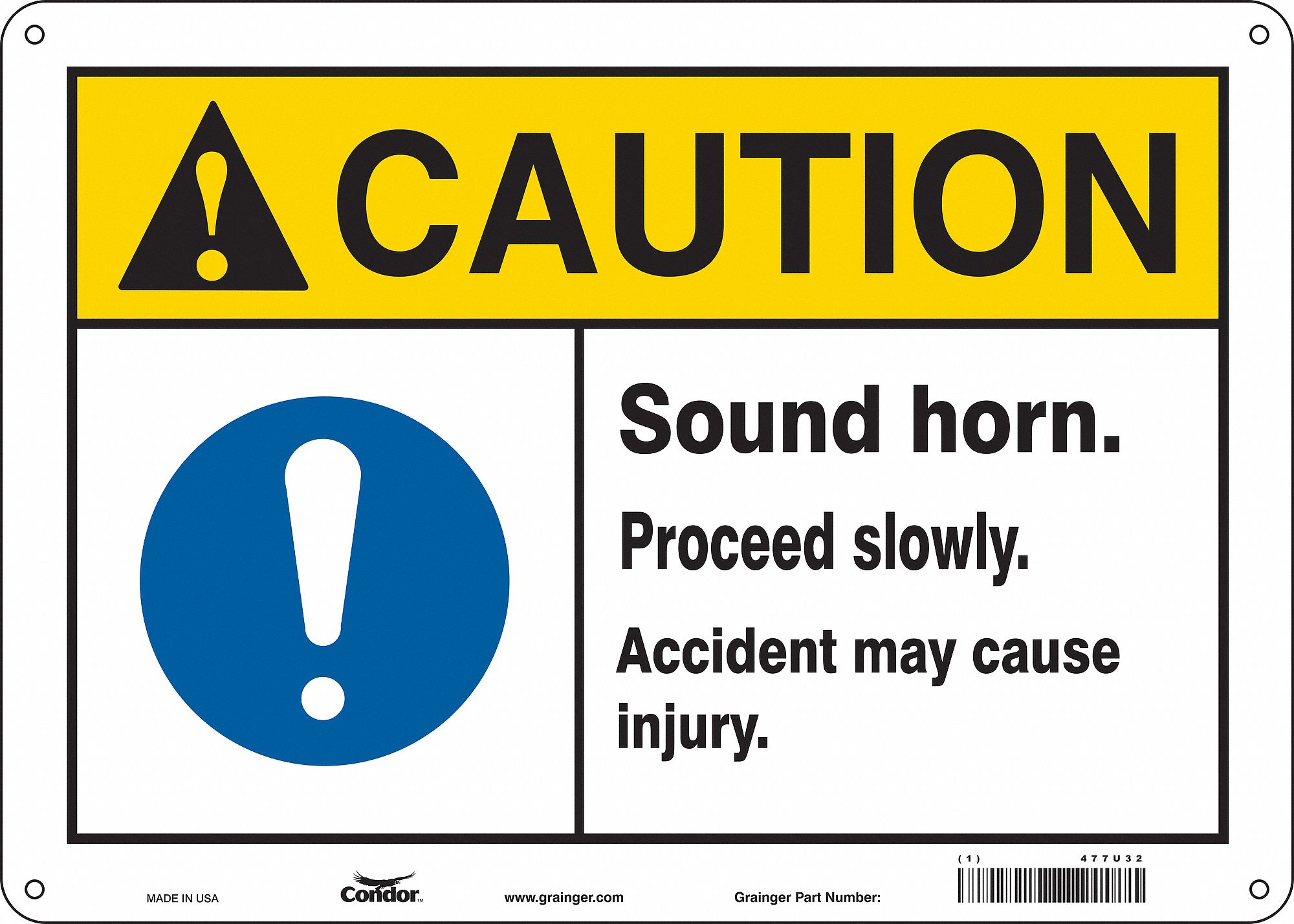 Safety Sign, 7 in x 10 in, Vinyl