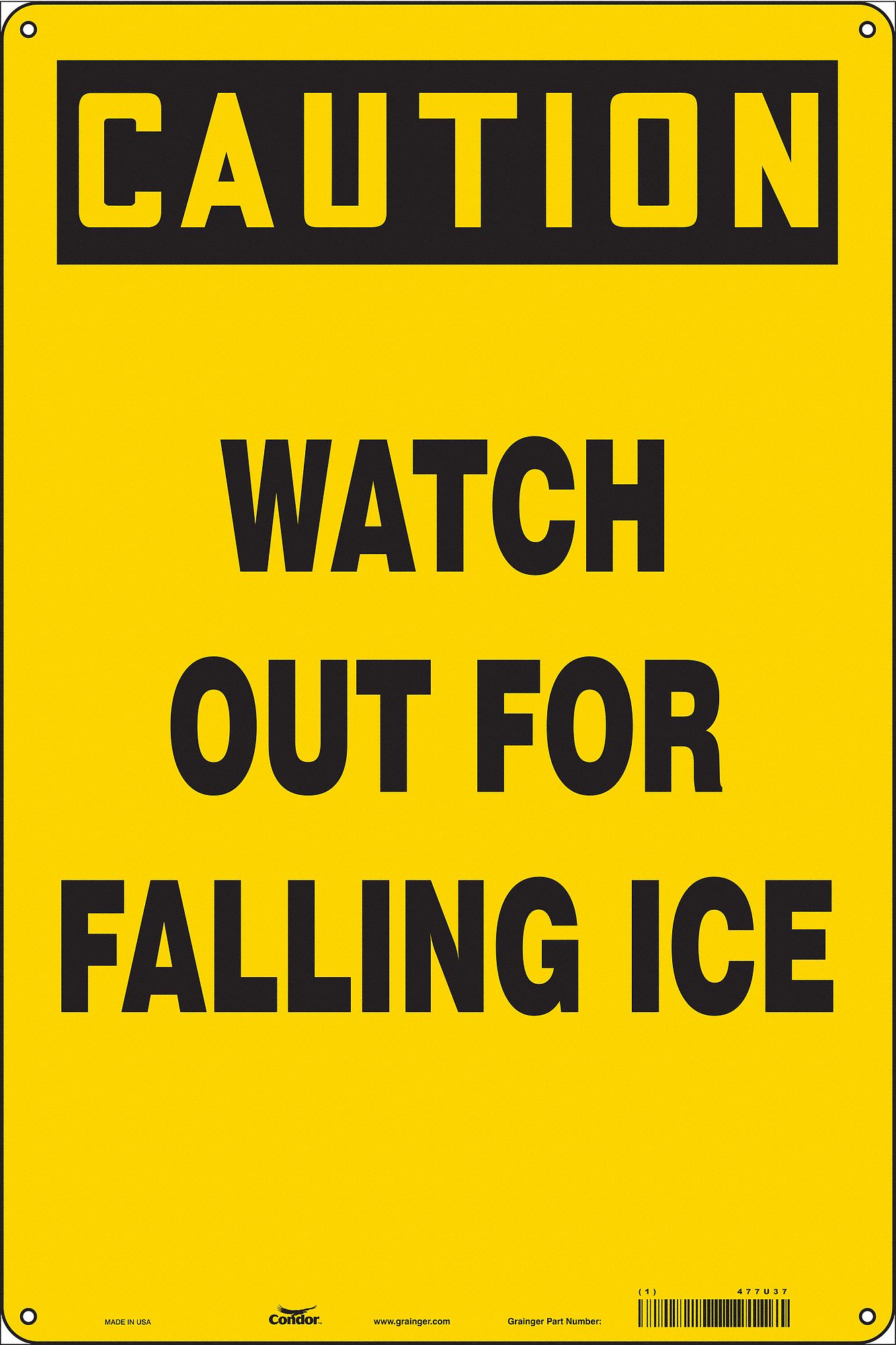 Safety Sign: Vinyl, Adhesive Sign Mounting, 18 in x 12 in Nominal Sign Size, Not Retroreflective