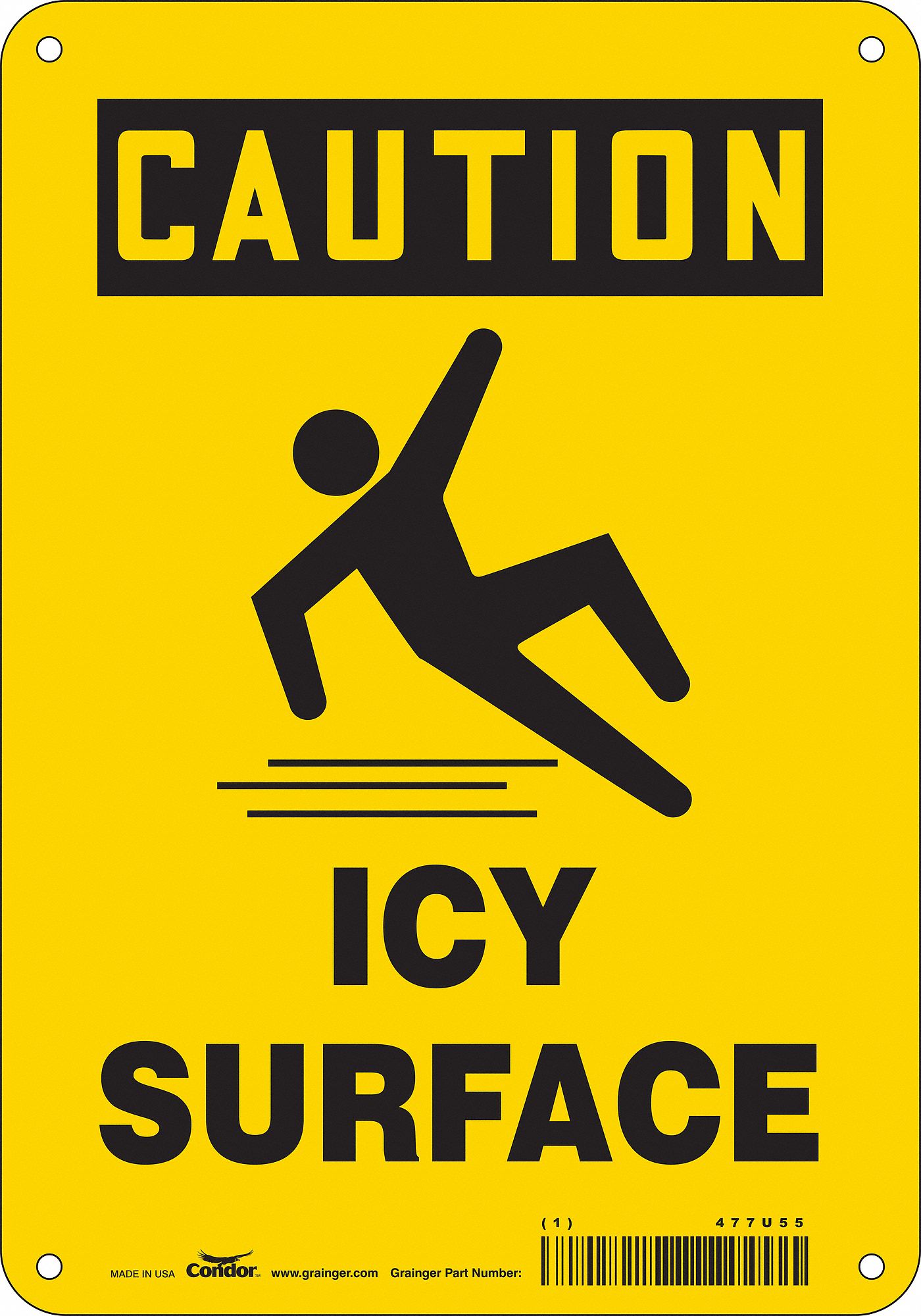 Safety Sign: Vinyl, Adhesive Sign Mounting, 10 in x 7 in Nominal Sign Size, Not Retroreflective