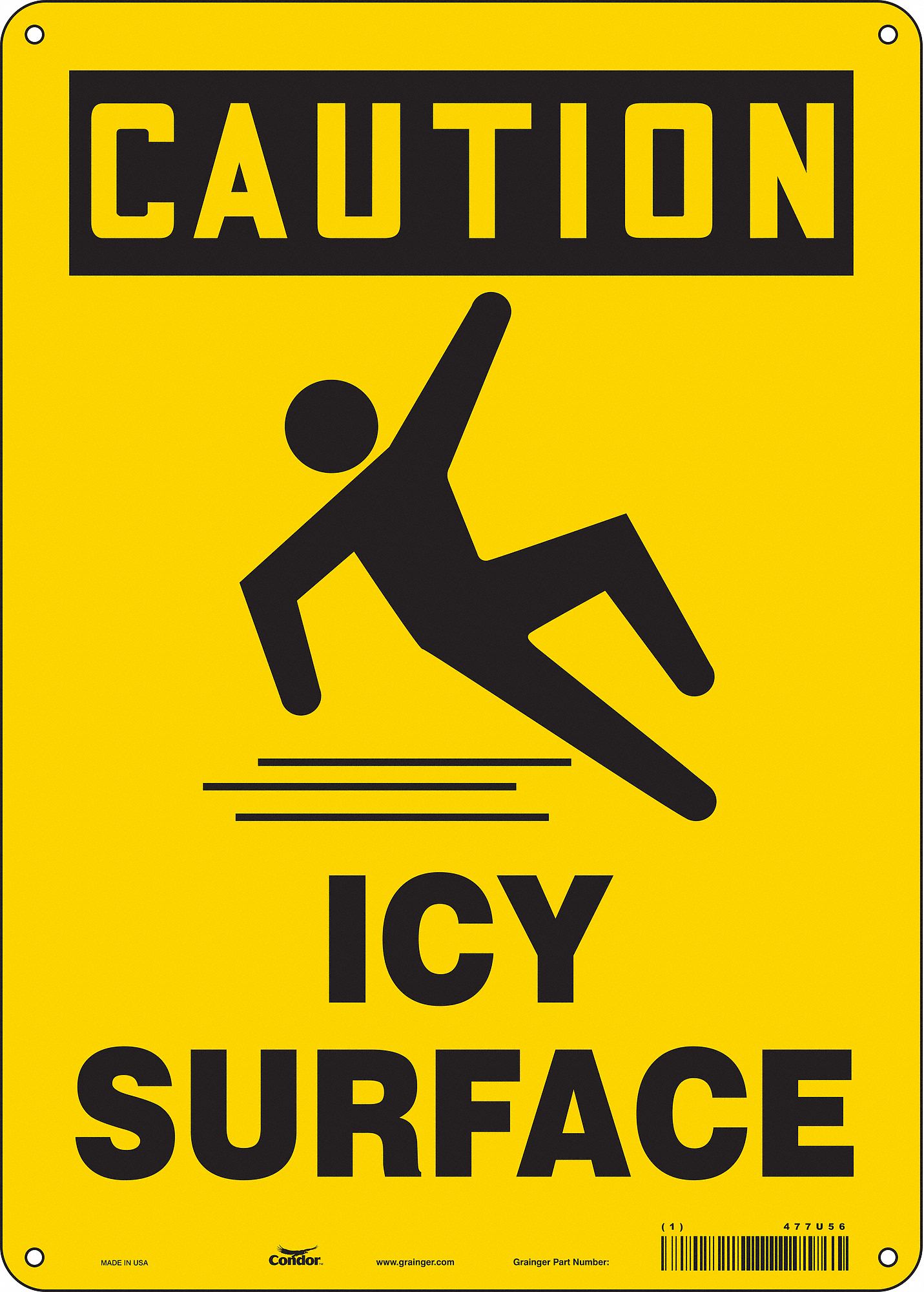 Safety Sign: Vinyl, Adhesive Sign Mounting, 14 in x 10 in Nominal Sign Size, Not Retroreflective