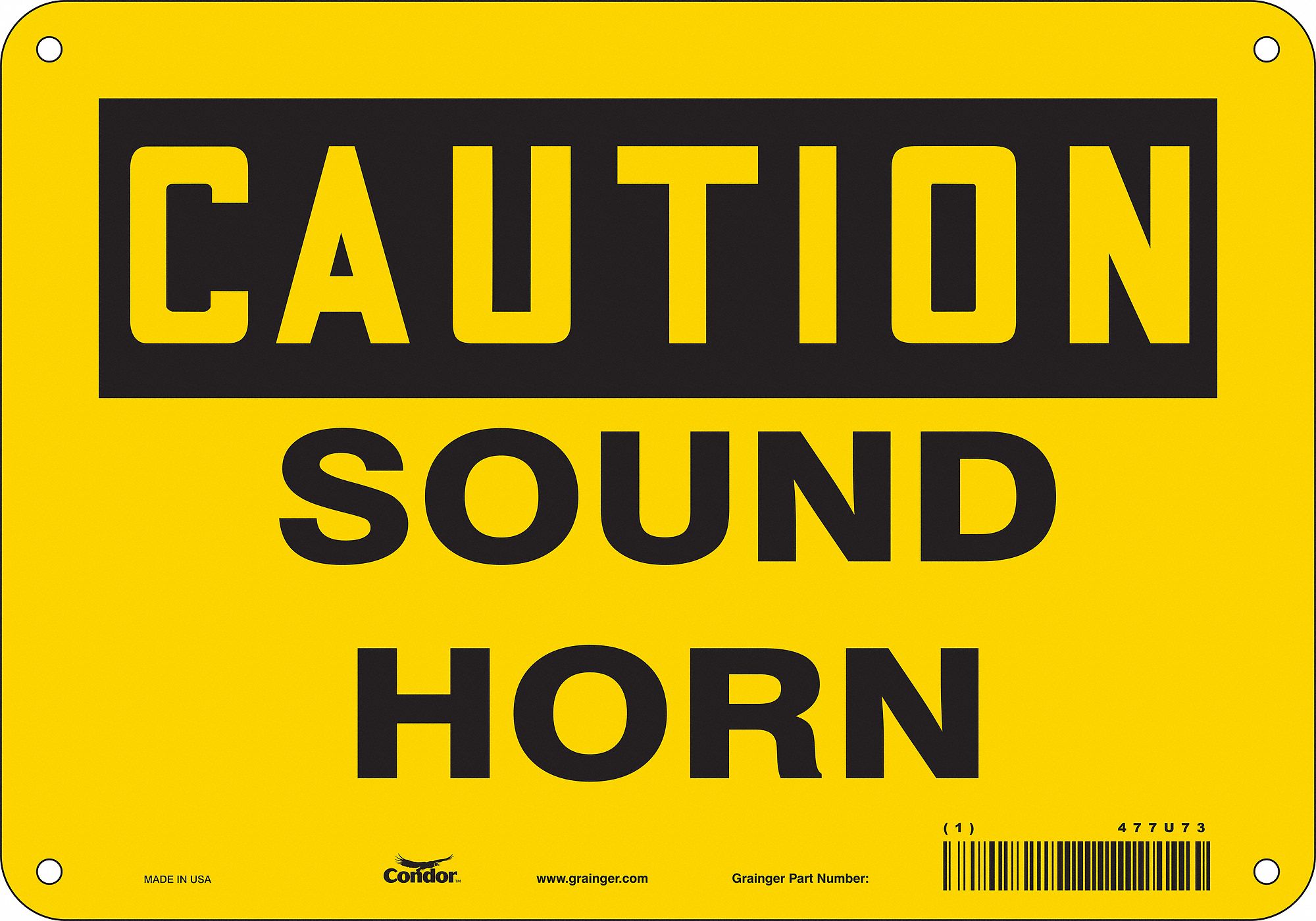 Safety Sign: Vinyl, Adhesive Sign Mounting, 7 in x 10 in Nominal Sign Size, Not Retroreflective