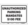 Unauthorized Parked Vehicles Fine Signs