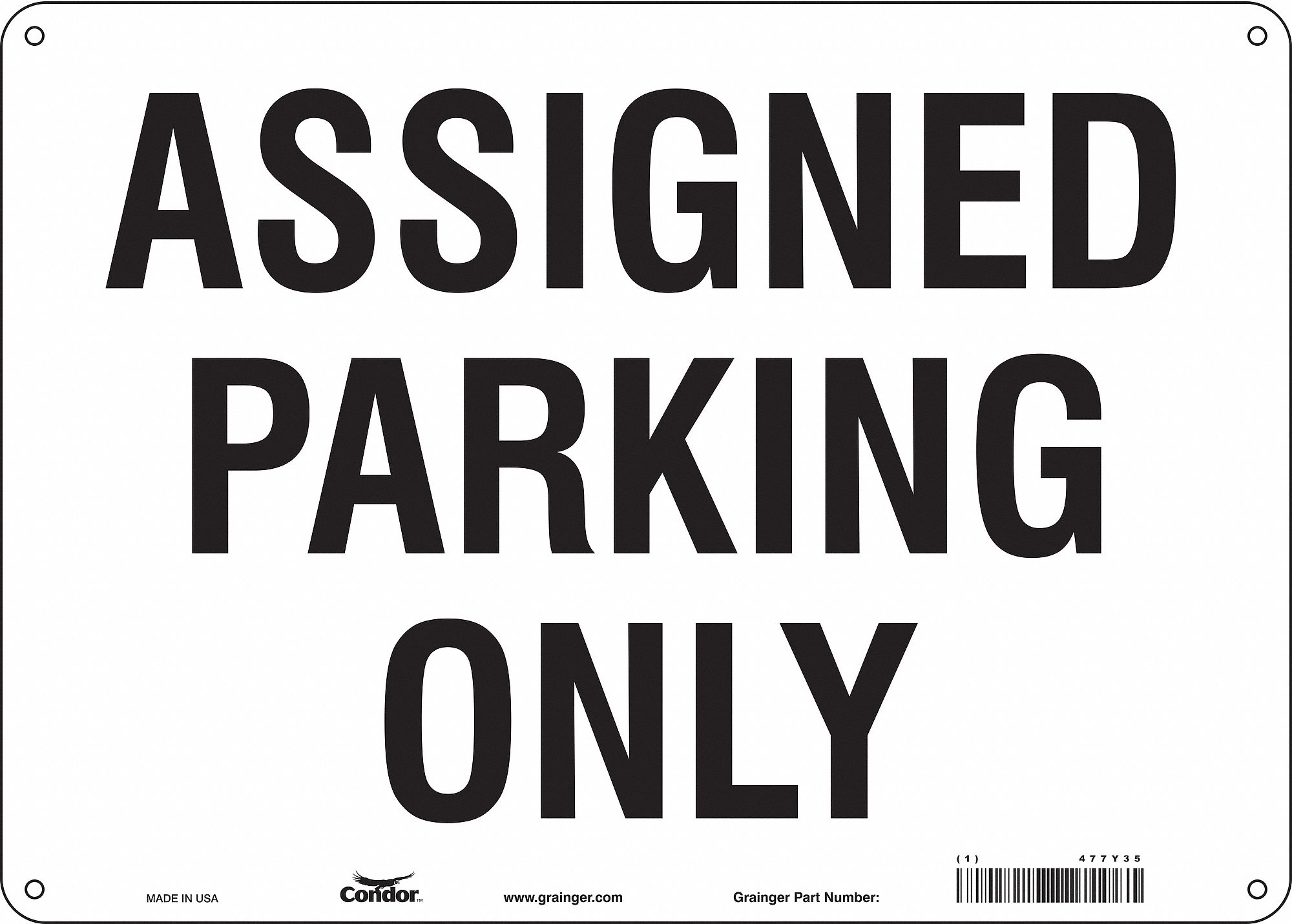 Traffic Sign: 10 in x 14 in Nominal Sign Size, Aluminum, 0.032 in, Not Retroreflective