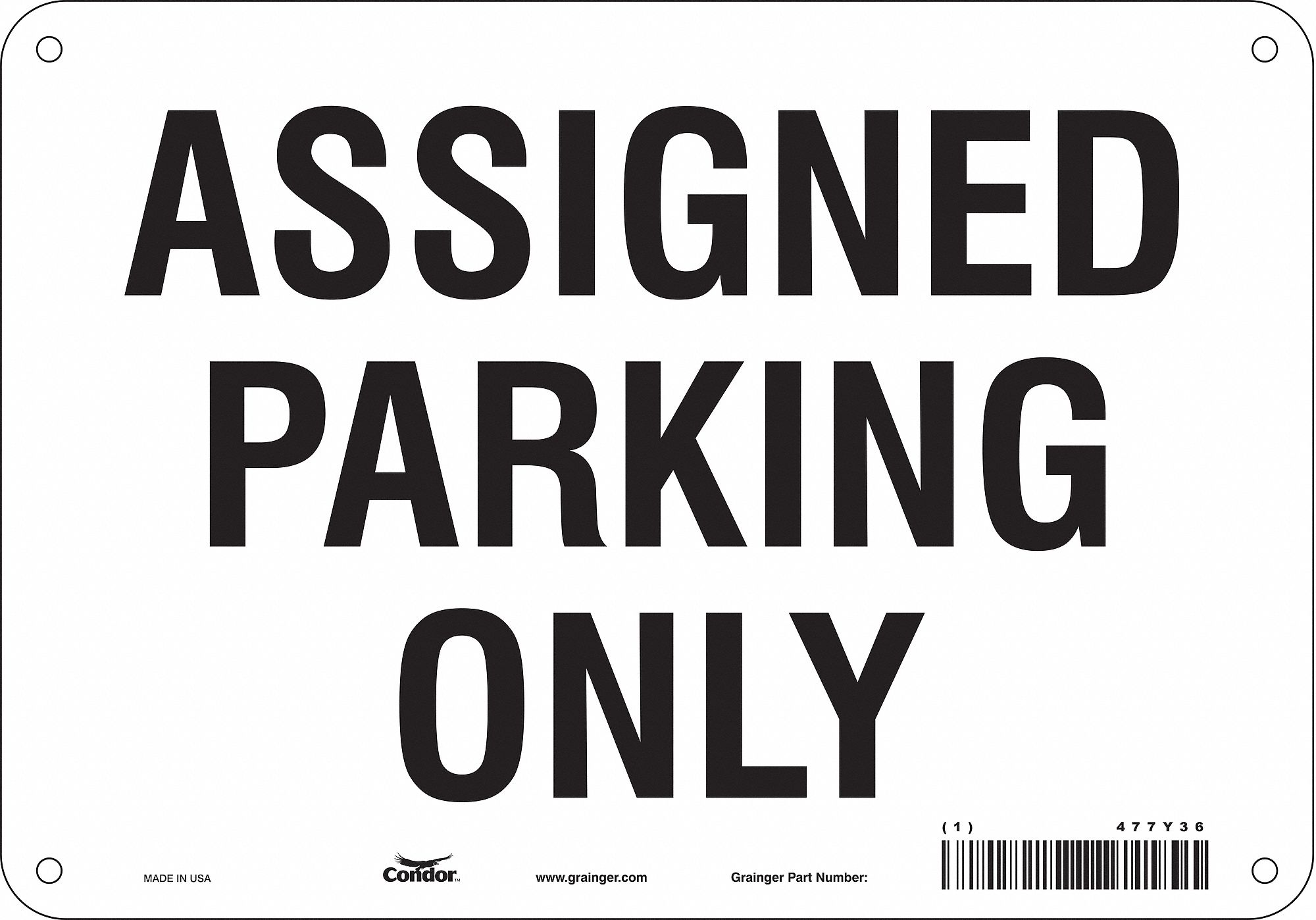 Traffic Sign: 7 in x 10 in Nominal Sign Size, Polyethylene, 0.055 in, Not Retroreflective, Black