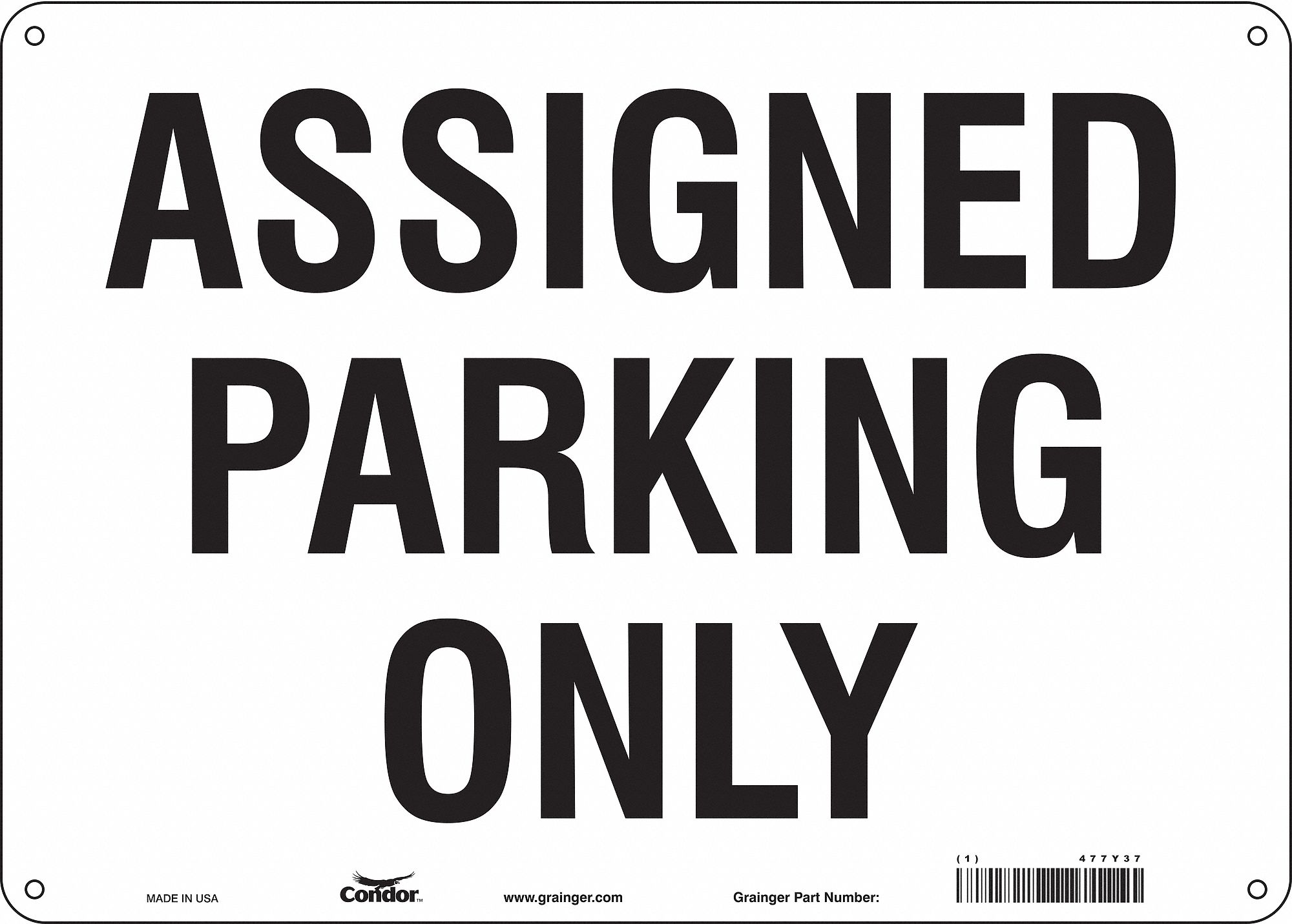 Traffic Sign: 10 in x 14 in Nominal Sign Size, Polyethylene, 0.055 in, Not Retroreflective, Black