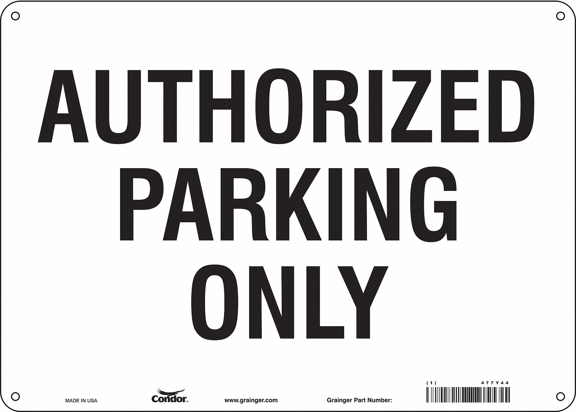 Traffic Sign: 10 in x 14 in Nominal Sign Size, Aluminum, 0.032 in, Not Retroreflective, Black