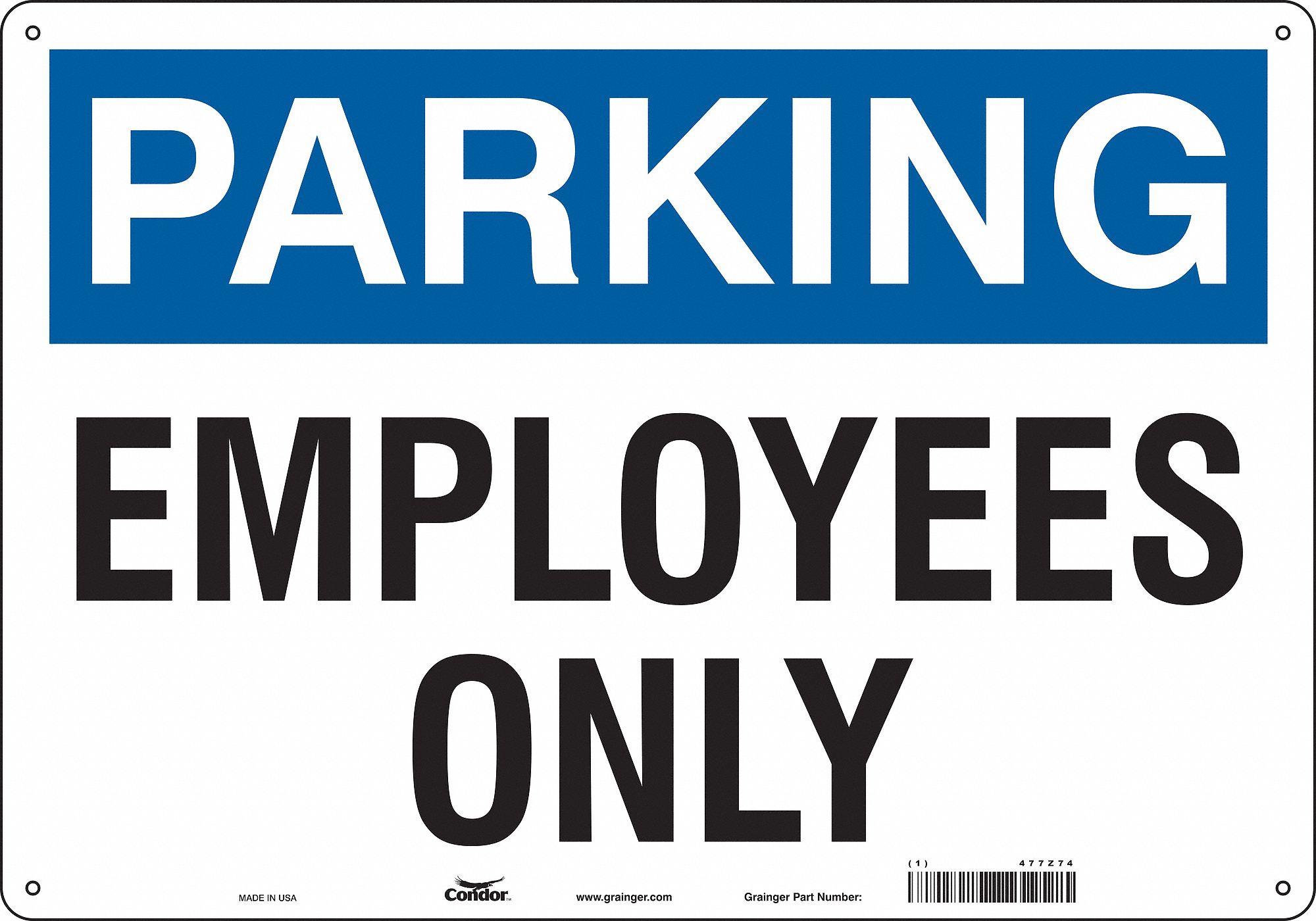 Employee Parking Sign, 14" x 20"