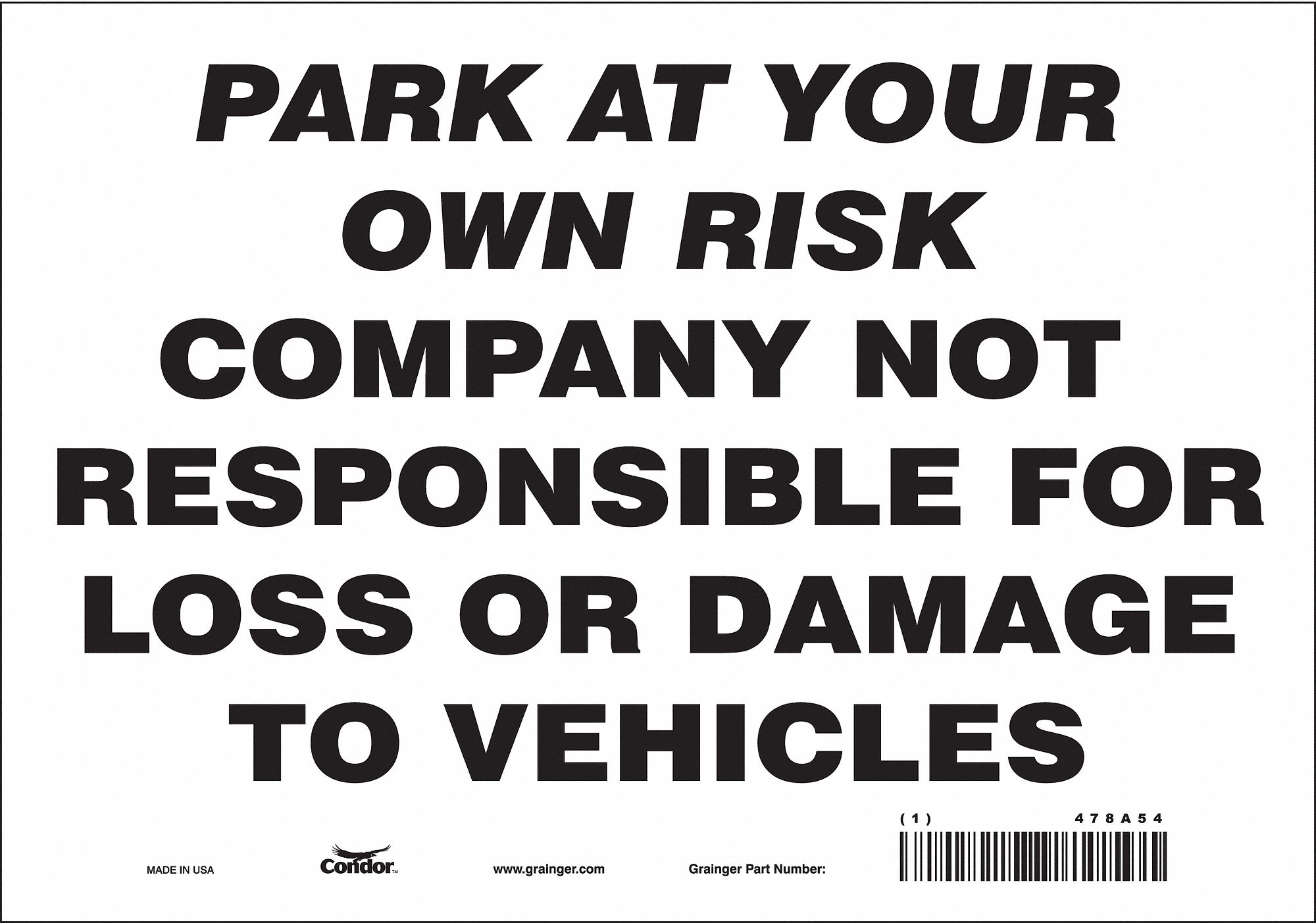 Theft Advisory Parking Sign, 7" x 10"