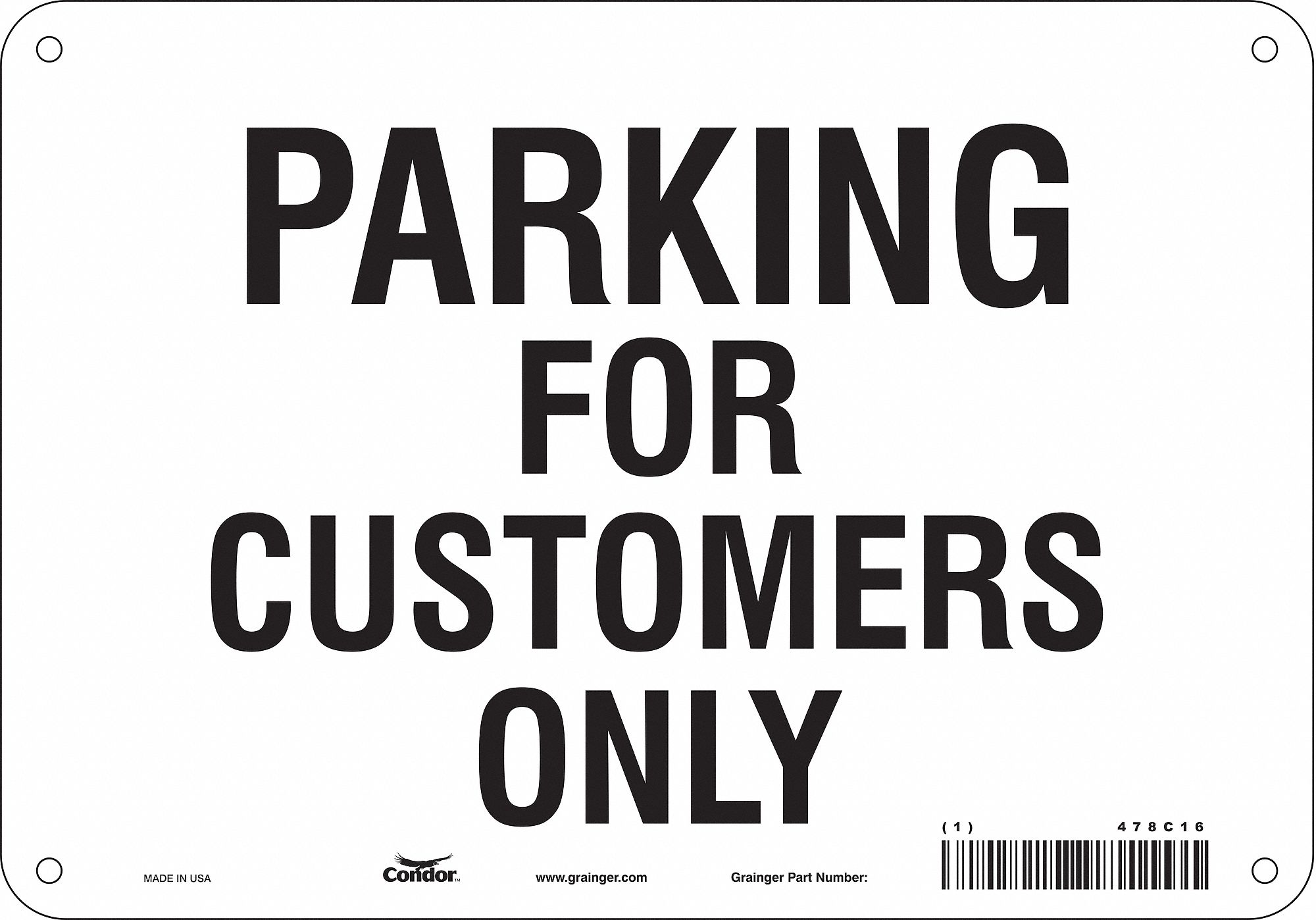 Safety Sign: 7 in x 10 in Nominal Sign Size, Polyethylene, 0.055 in, Not Retroreflective
