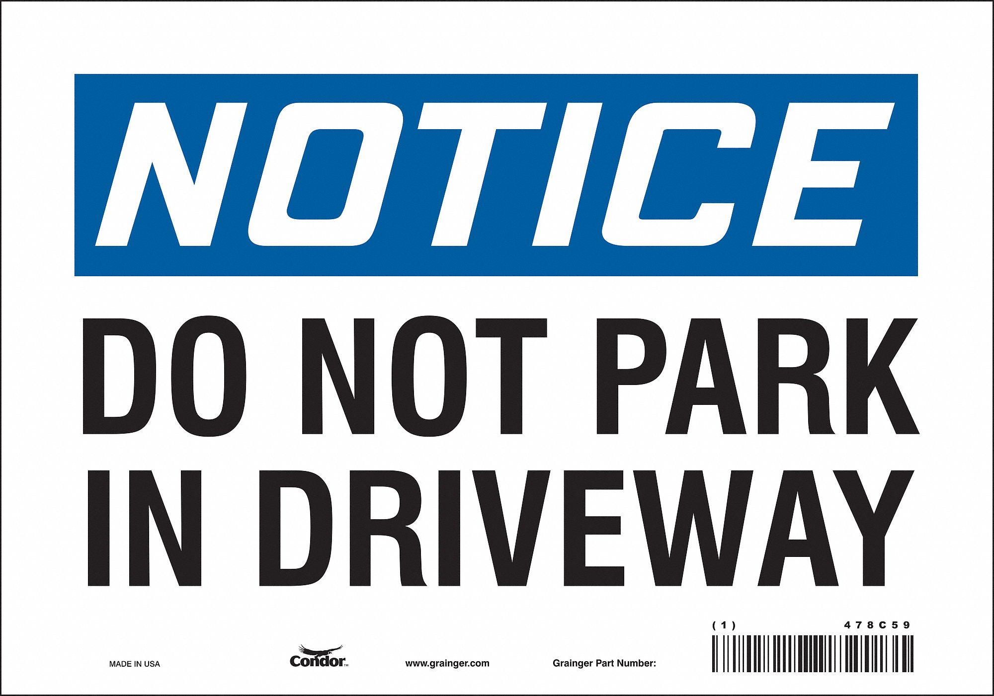 Safety Sign: Vinyl, Adhesive Sign Mounting, 7 in x 10 in Nominal Sign Size, Not Retroreflective
