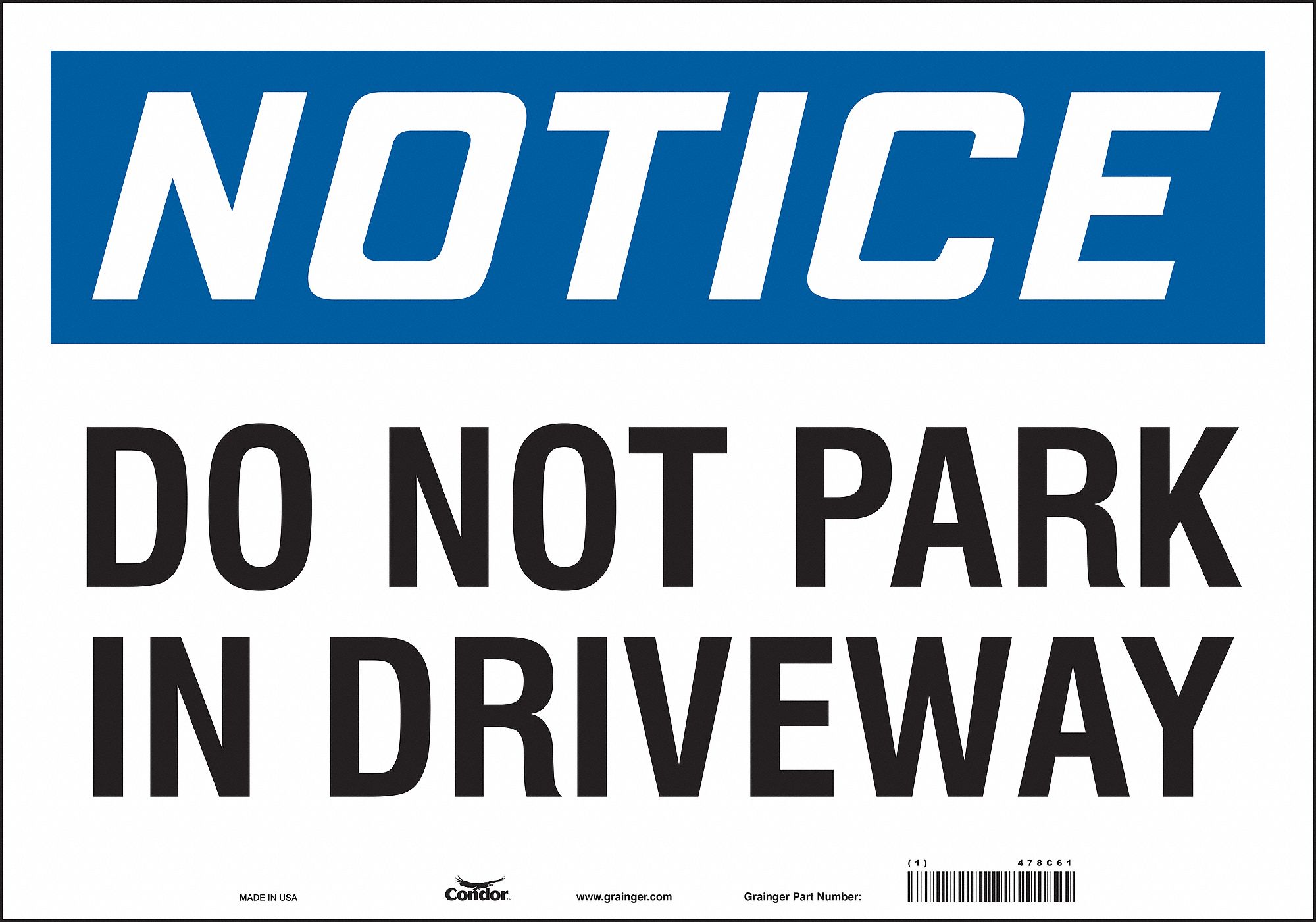 Safety Sign: Vinyl, Adhesive Sign Mounting, 14 in x 20 in Nominal Sign Size, Not Retroreflective