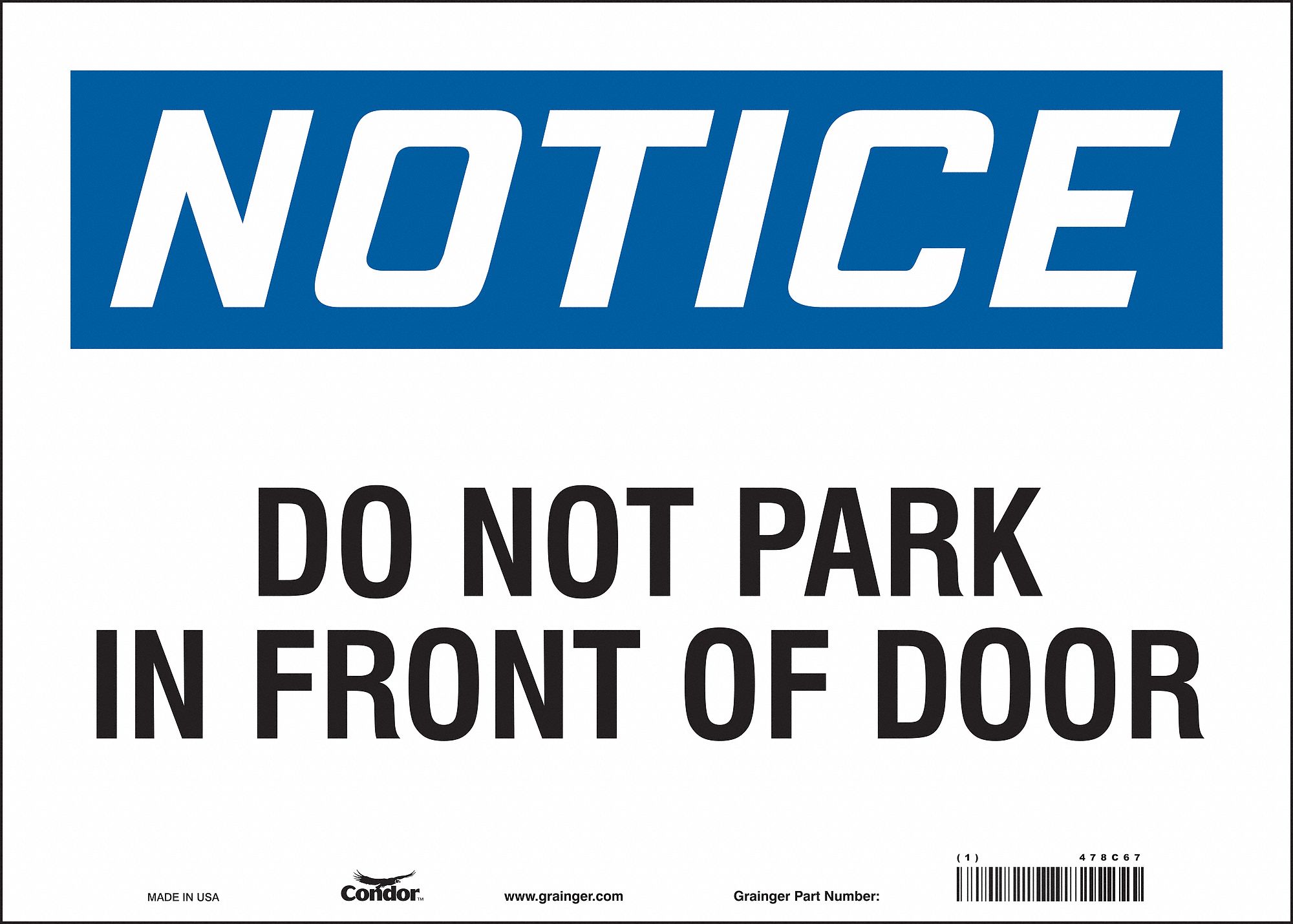 Safety Sign: Vinyl, Adhesive Sign Mounting, 10 in x 14 in Nominal Sign Size, Not Retroreflective