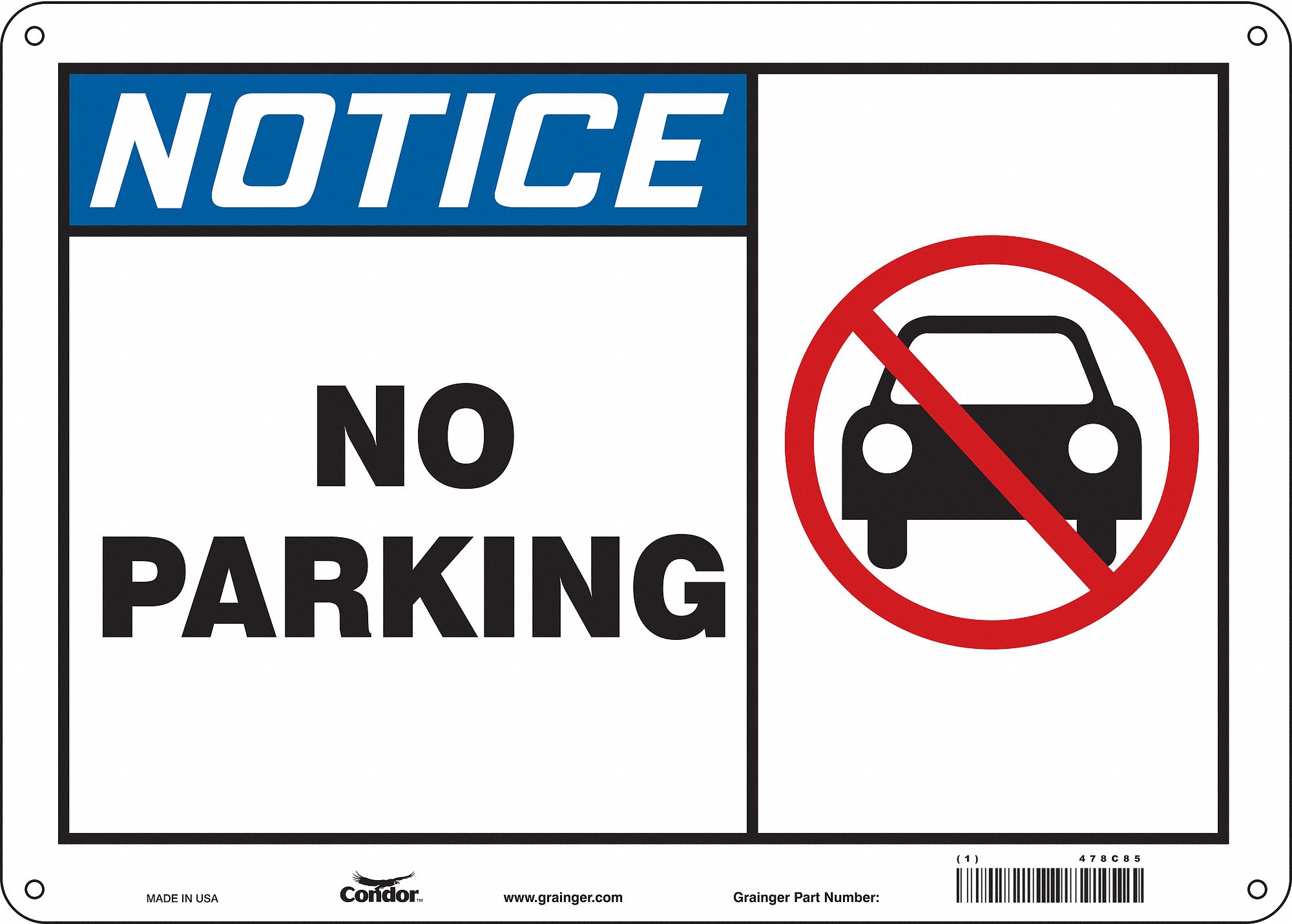 Safety Sign: 10 in x 14 in Nominal Sign Size, Polyethylene, 0.055 in, Not Retroreflective