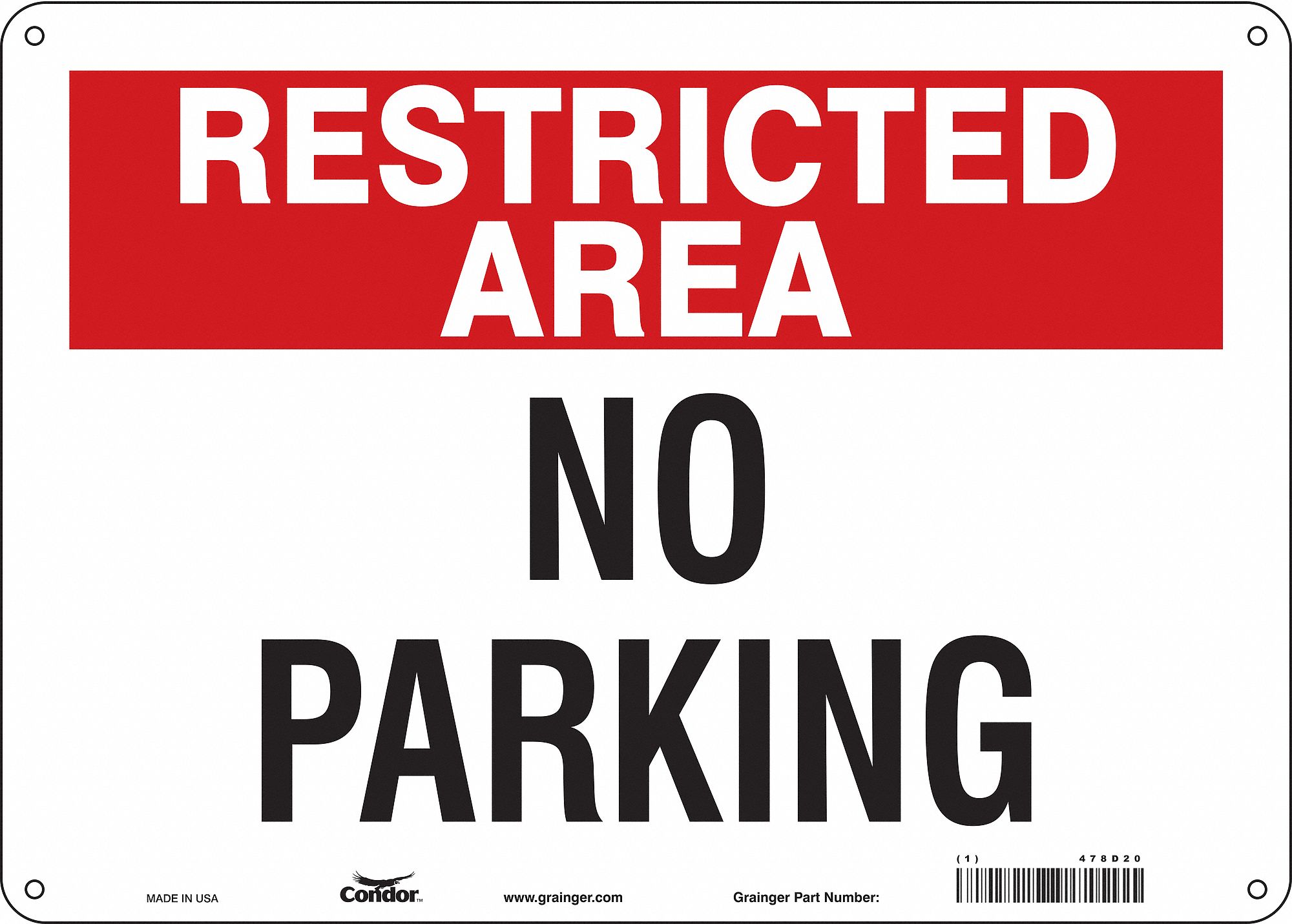 Safety Sign: 10 in x 14 in Nominal Sign Size, Aluminum, 0.032 in, Not Retroreflective