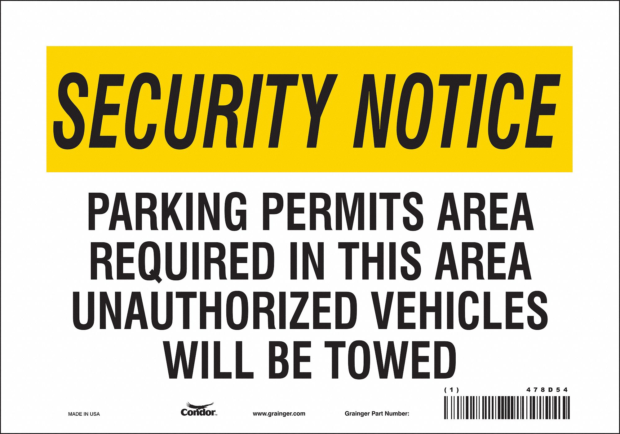 Safety Sign: Vinyl, Adhesive Sign Mounting, 7 in x 10 in Nominal Sign Size, Not Retroreflective