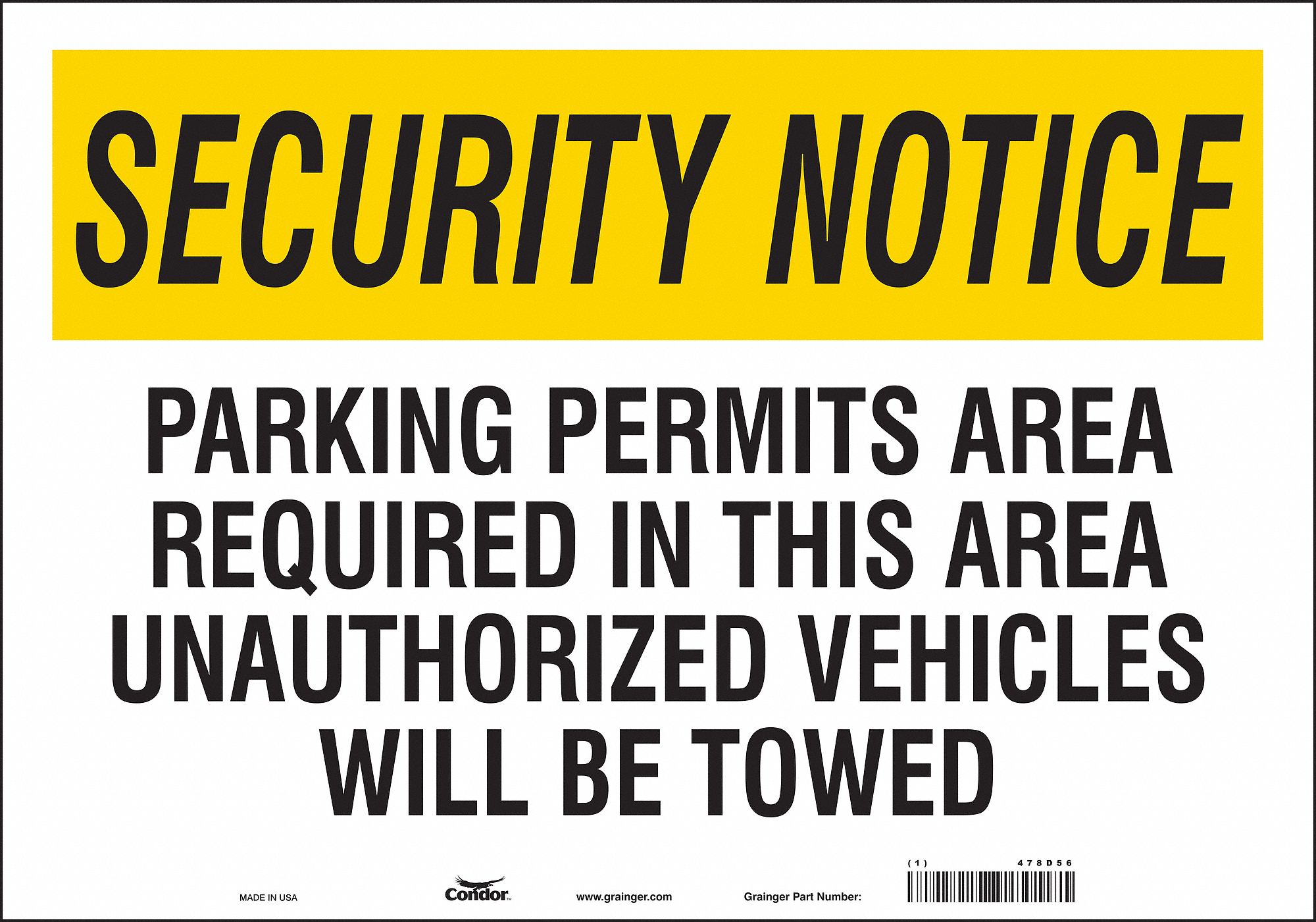 Safety Sign: Vinyl, Adhesive Sign Mounting, 14 in x 20 in Nominal Sign Size, Not Retroreflective