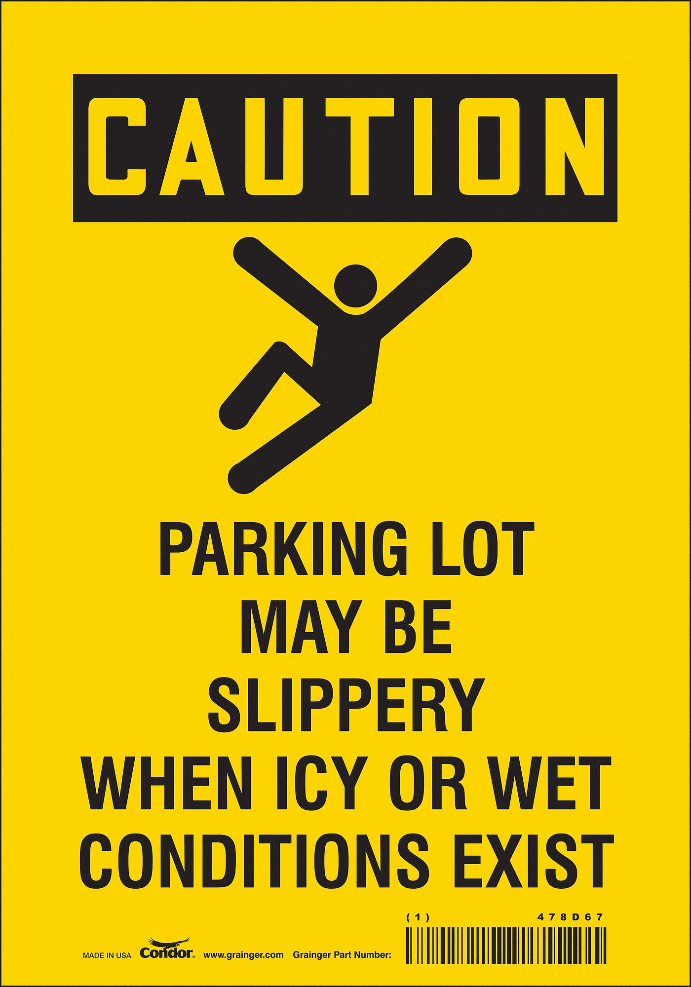 Safety Sign: Vinyl, Adhesive Sign Mounting, 10 in x 7 in Nominal Sign Size, Not Retroreflective