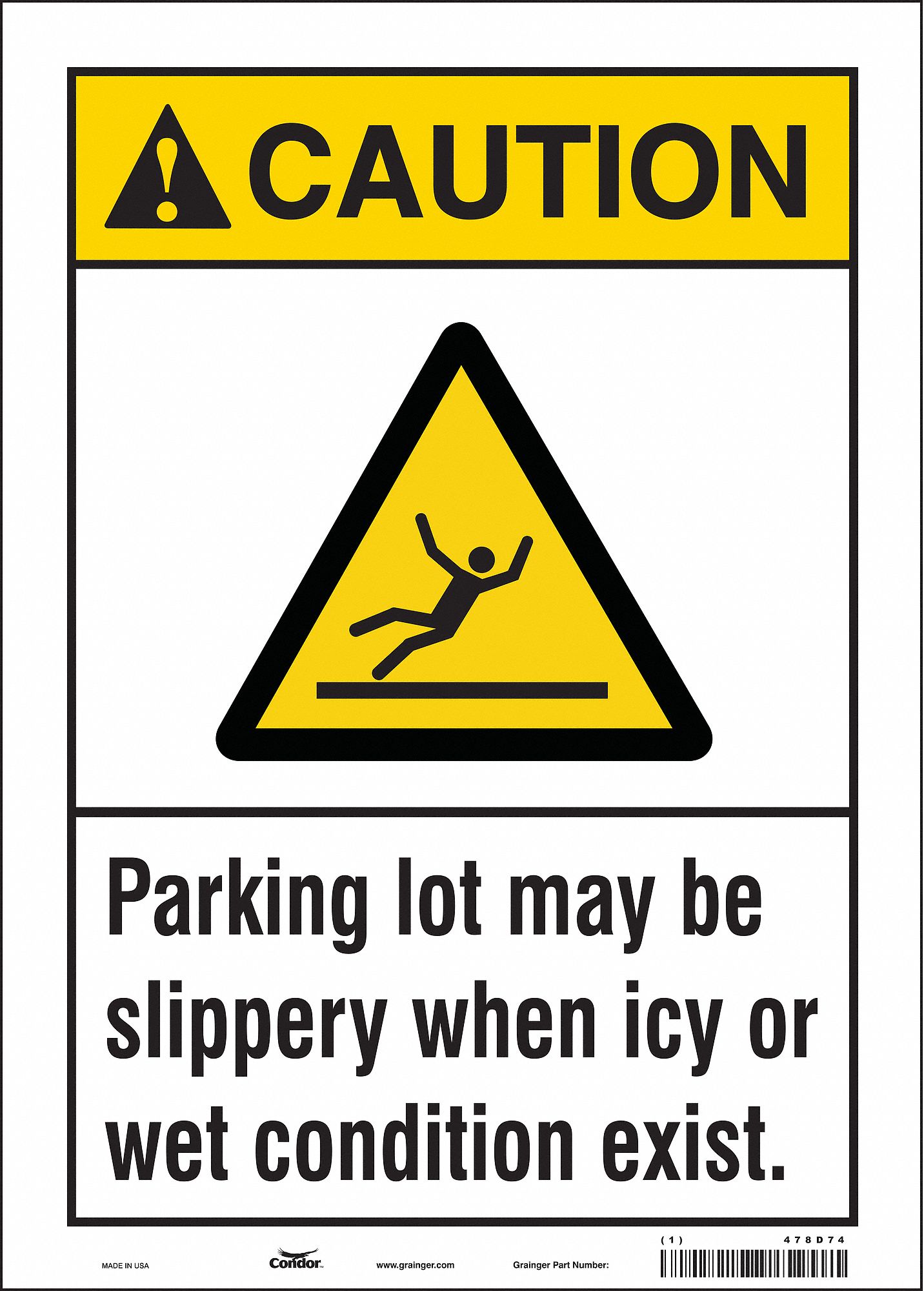 Safety Sign: Vinyl, Adhesive Sign Mounting, 14 in x 10 in Nominal Sign Size, Not Retroreflective