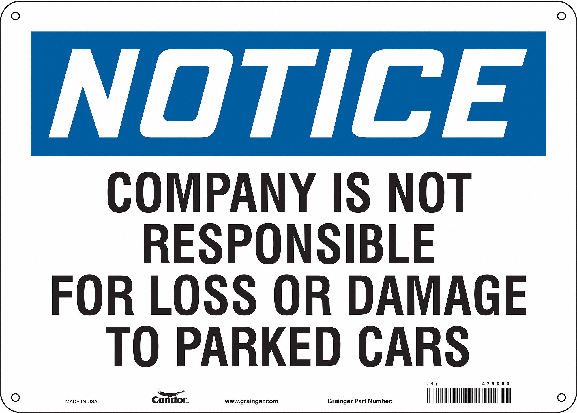 Safety Sign: 10 in x 14 in Nominal Sign Size, Polyethylene, 0.055 in, Not Retroreflective, Black
