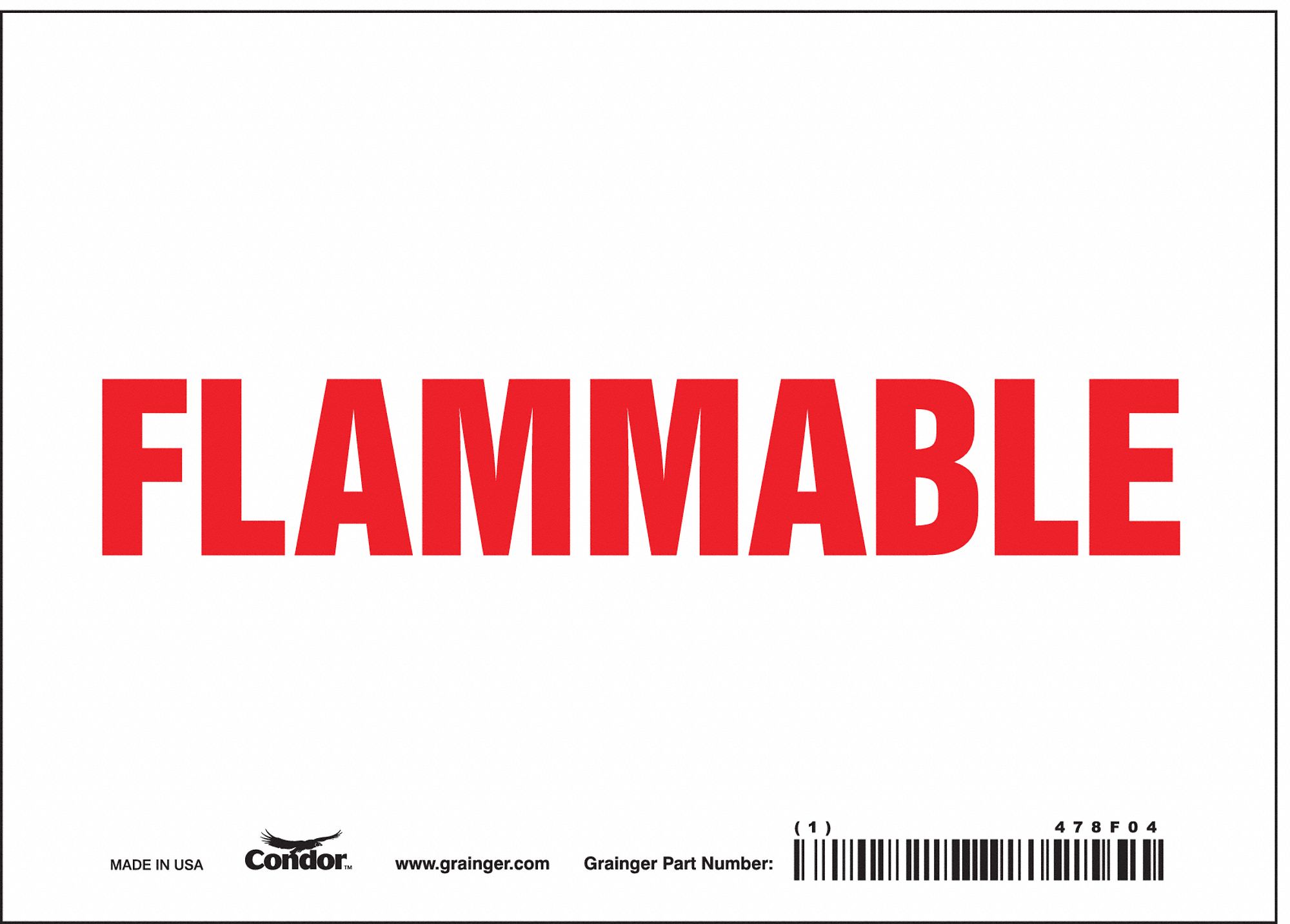 Safety Sign: Vinyl, Adhesive Sign Mounting, 5 in x 7 in Nominal Sign Size, Not Retroreflective