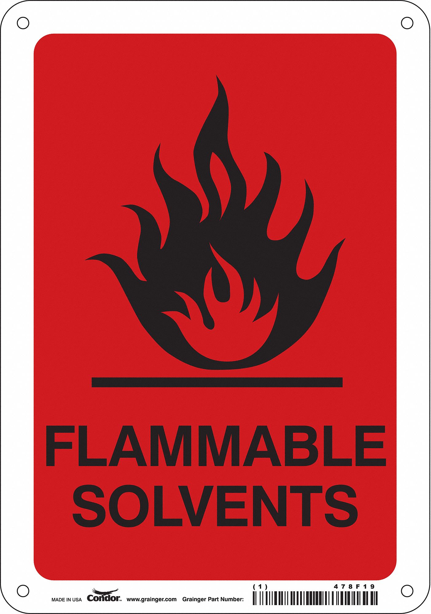 Safety Sign: Aluminum, Mounting Holes Sign Mounting, 10 in x 7 in Nominal Sign Size, 0.032 in Thick