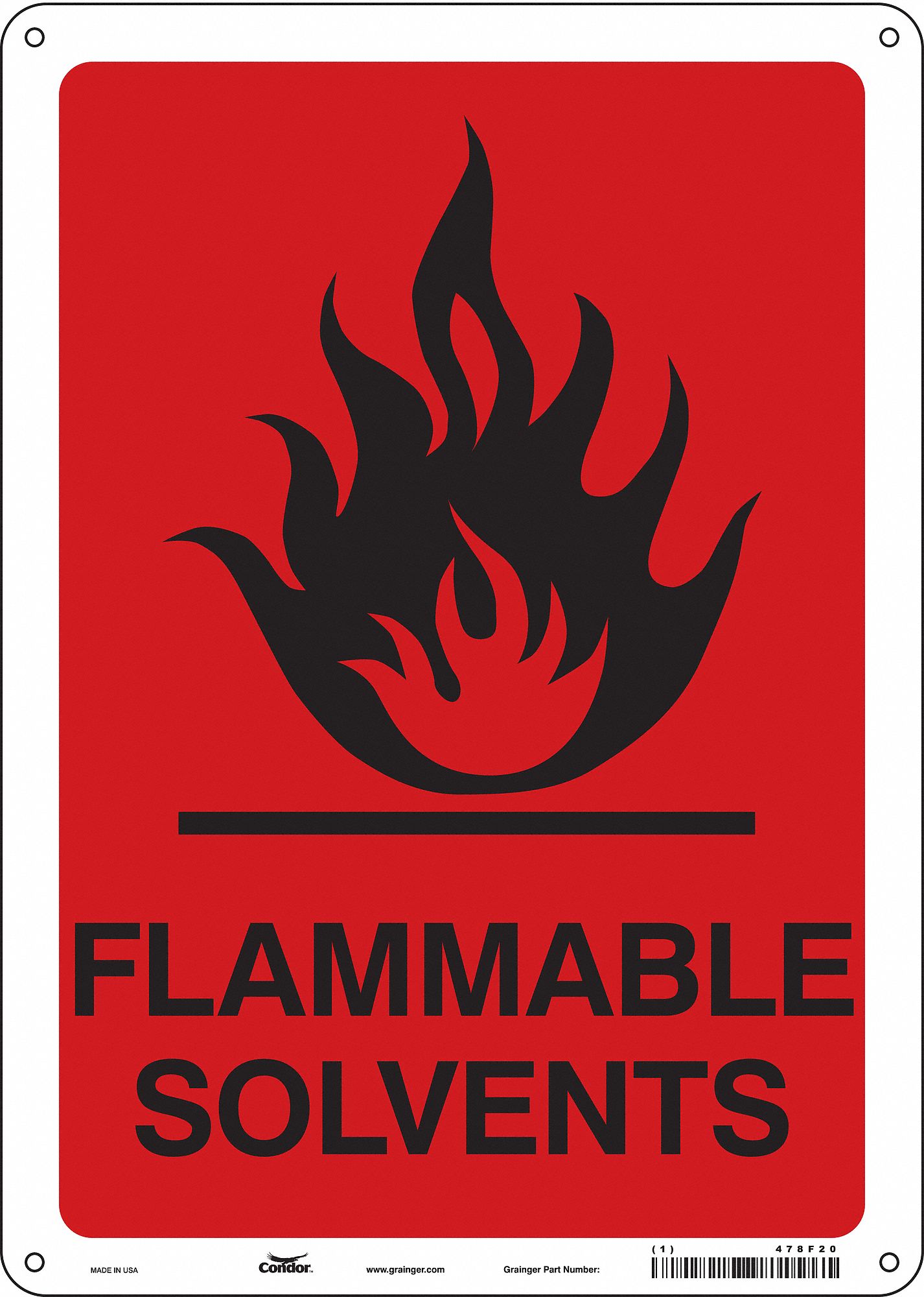 Safety Sign: Aluminum, Mounting Holes Sign Mounting, 14 in x 10 in Nominal Sign Size, 0.032 in Thick