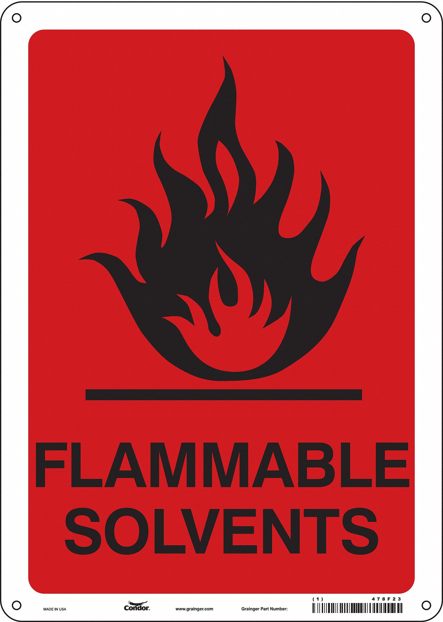 Safety Sign: Polyethylene, Mounting Holes Sign Mounting, 14 in x 10 in Nominal Sign Size