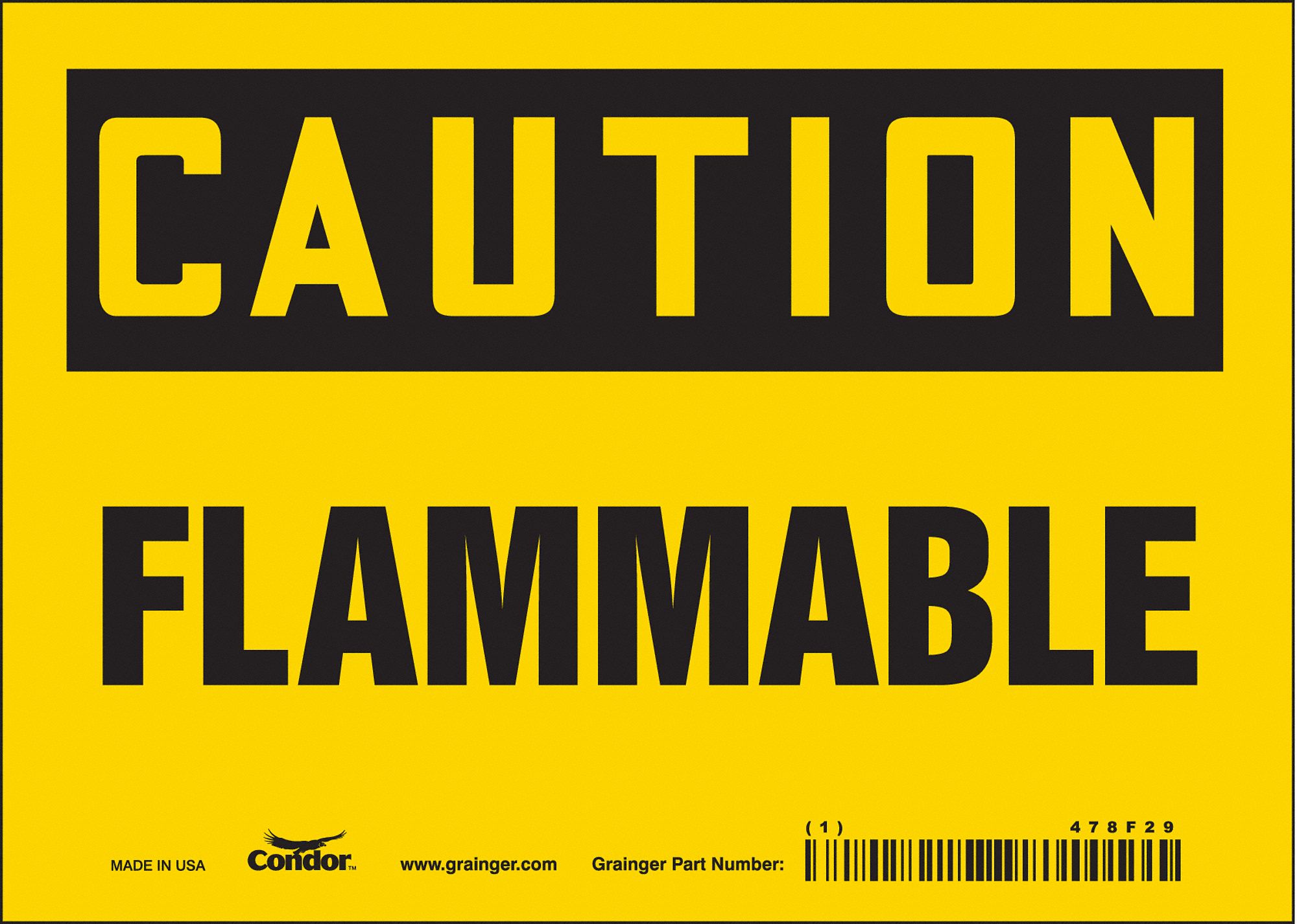 Safety Sign: Vinyl, Adhesive Sign Mounting, 5 in x 7 in Nominal Sign Size, Not Retroreflective