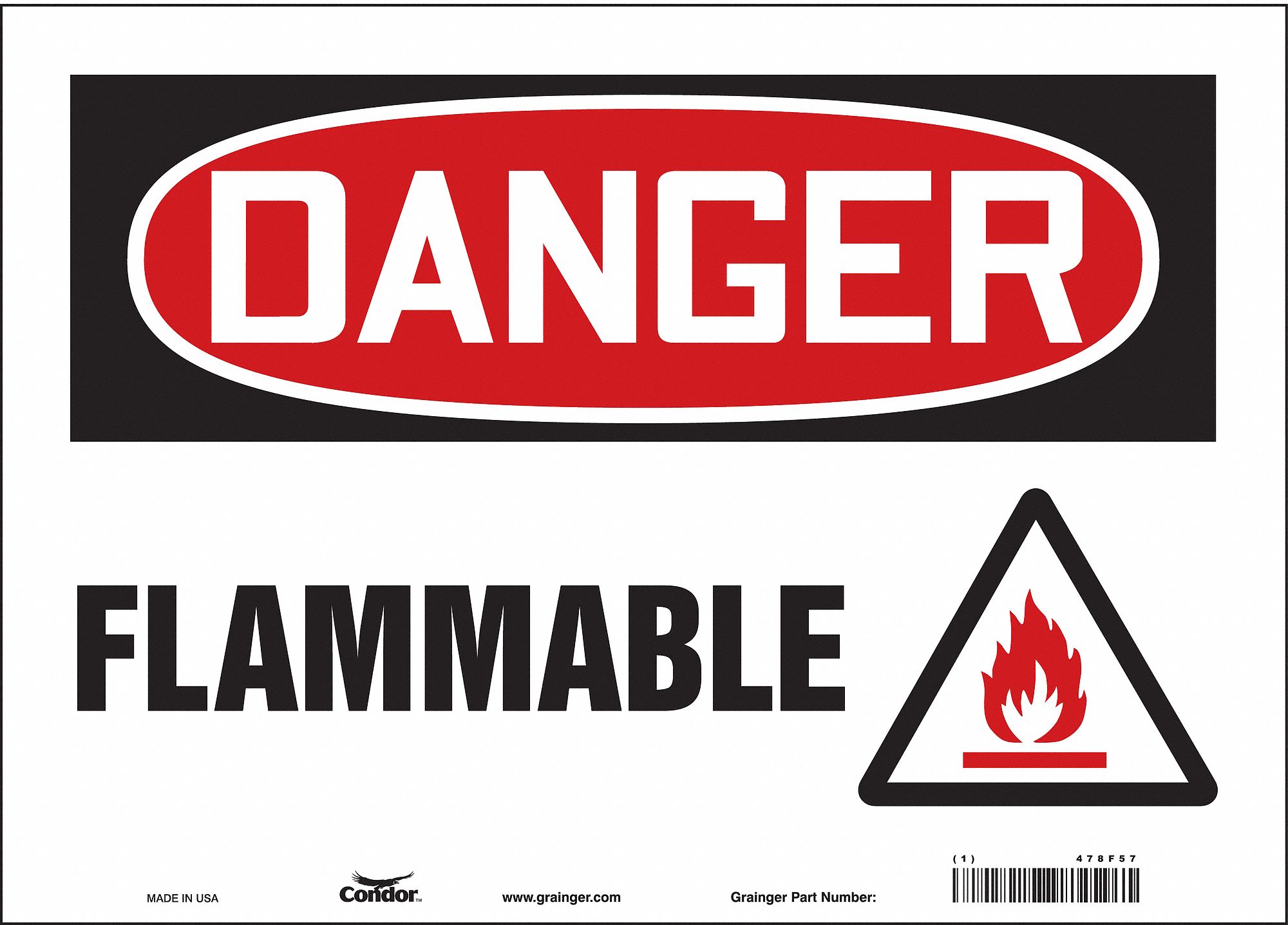 Safety Sign: Vinyl, Adhesive Sign Mounting, 10 in x 14 in Nominal Sign Size, Not Retroreflective