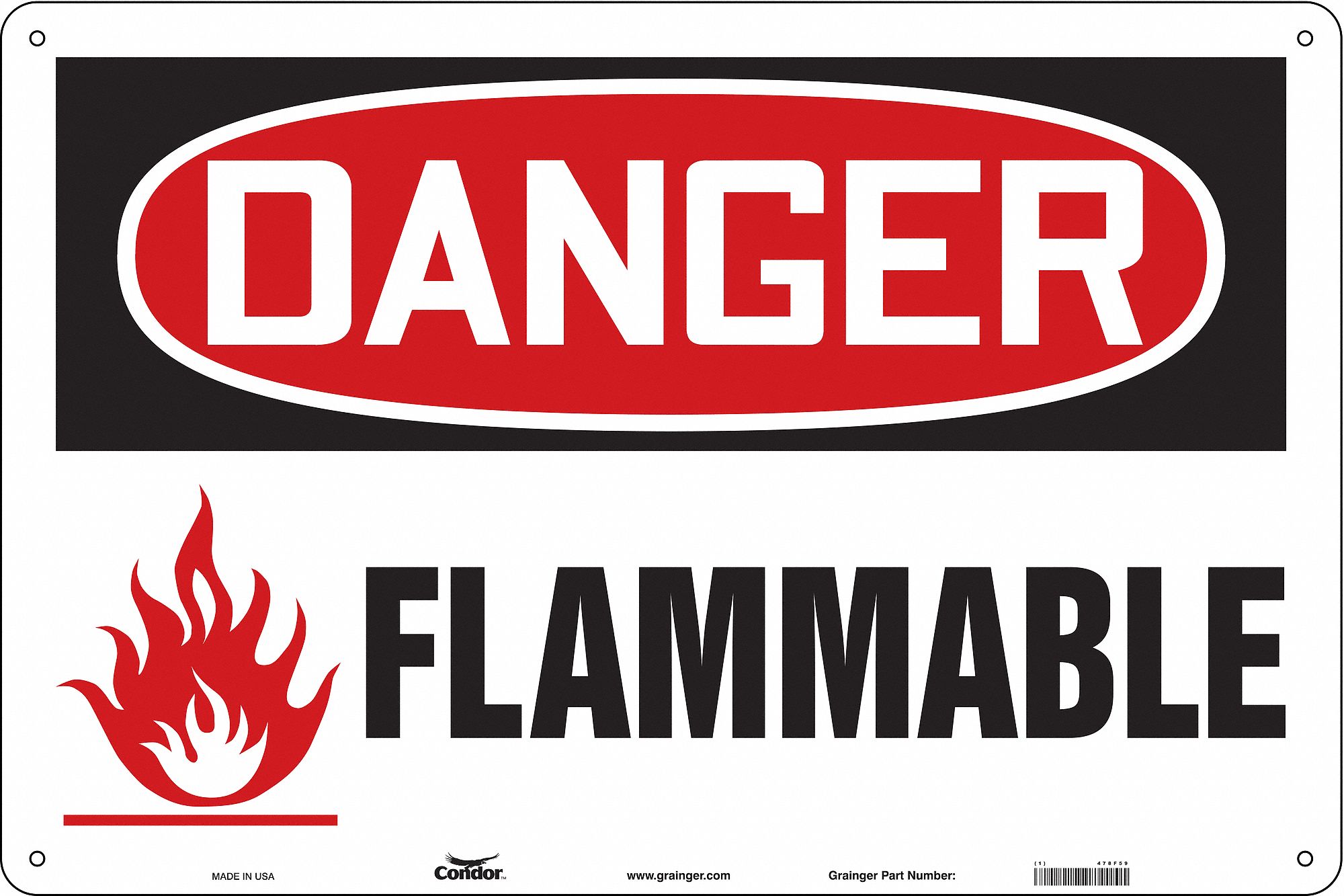 Safety Sign, 24 in x 36 in, Aluminum
