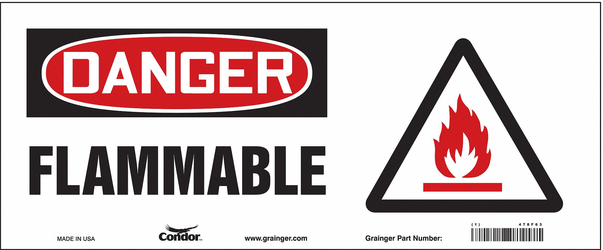 Safety Sign, 7 in x 17 in, Vinyl