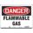 SAFETY SIGN, POLYETHYLENE, MOUNTING HOLES, 10 IN X 14 IN NOMINAL SIGN SIZE, FLAMMABLE GAS