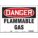 SAFETY SIGN, VINYL, ADHESIVE MOUNT, 10 IN X 14 IN NOMINAL SIGN SIZE, NOT RETROREFLECTIVE, FLAMMABLE GAS