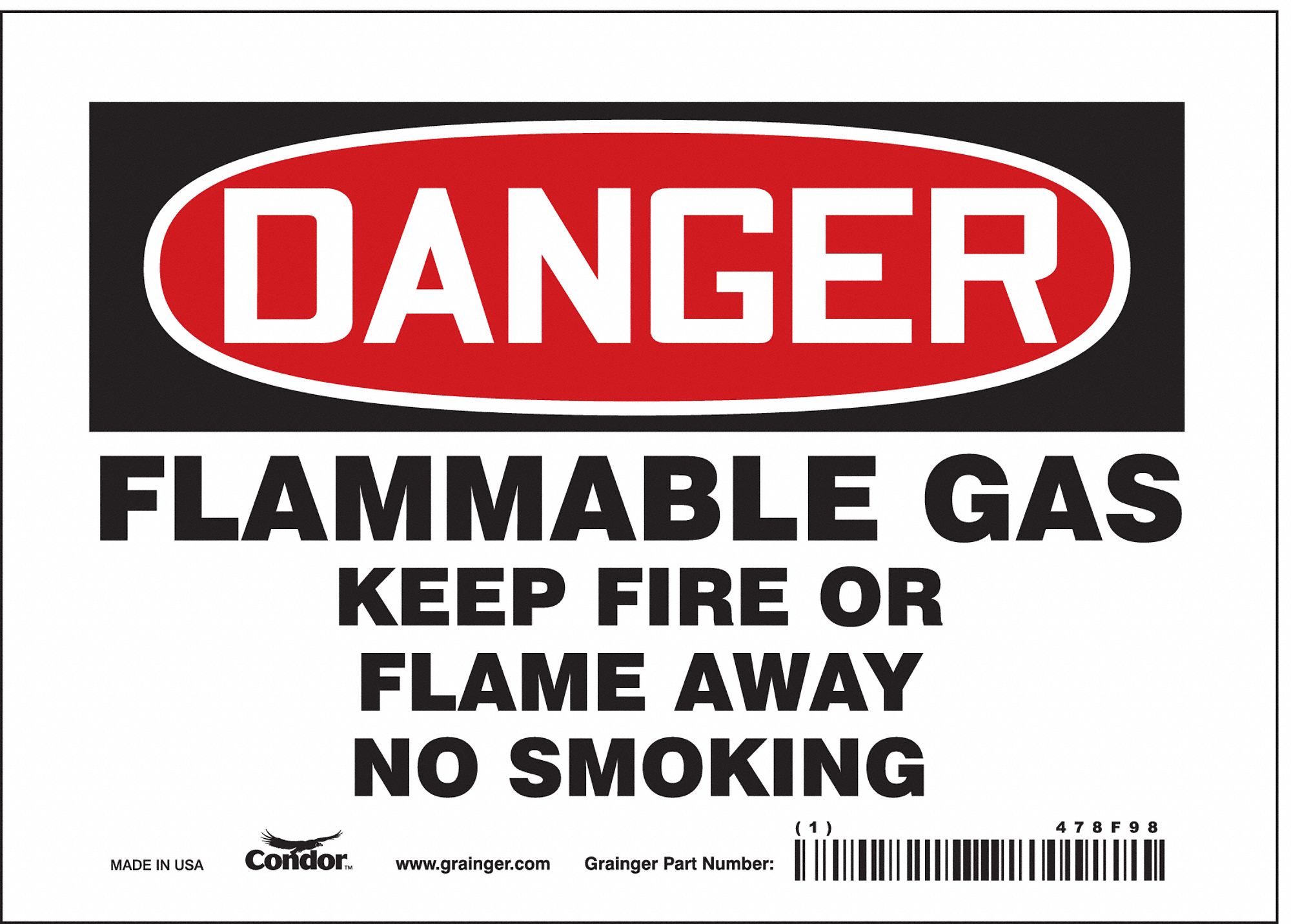 Safety Sign: Vinyl, Adhesive Sign Mounting, 5 in x 7 in Nominal Sign Size, Not Retroreflective