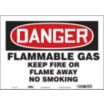 Danger: Flammable Gas Keep Fire Or Flame Away No Smoking Signs