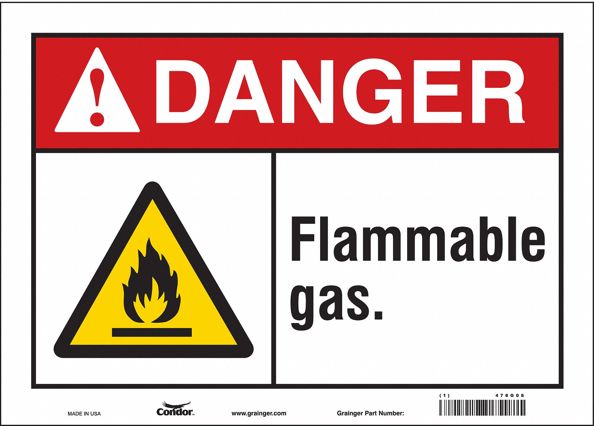 Safety Sign: Vinyl, Adhesive Sign Mounting, 10 in x 14 in Nominal Sign Size, Not Retroreflective