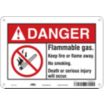 Danger: Flammable Gas. Keep Fire Or Flame Away. No Smoking. Death Or Serious Injury Will Occur. Signs
